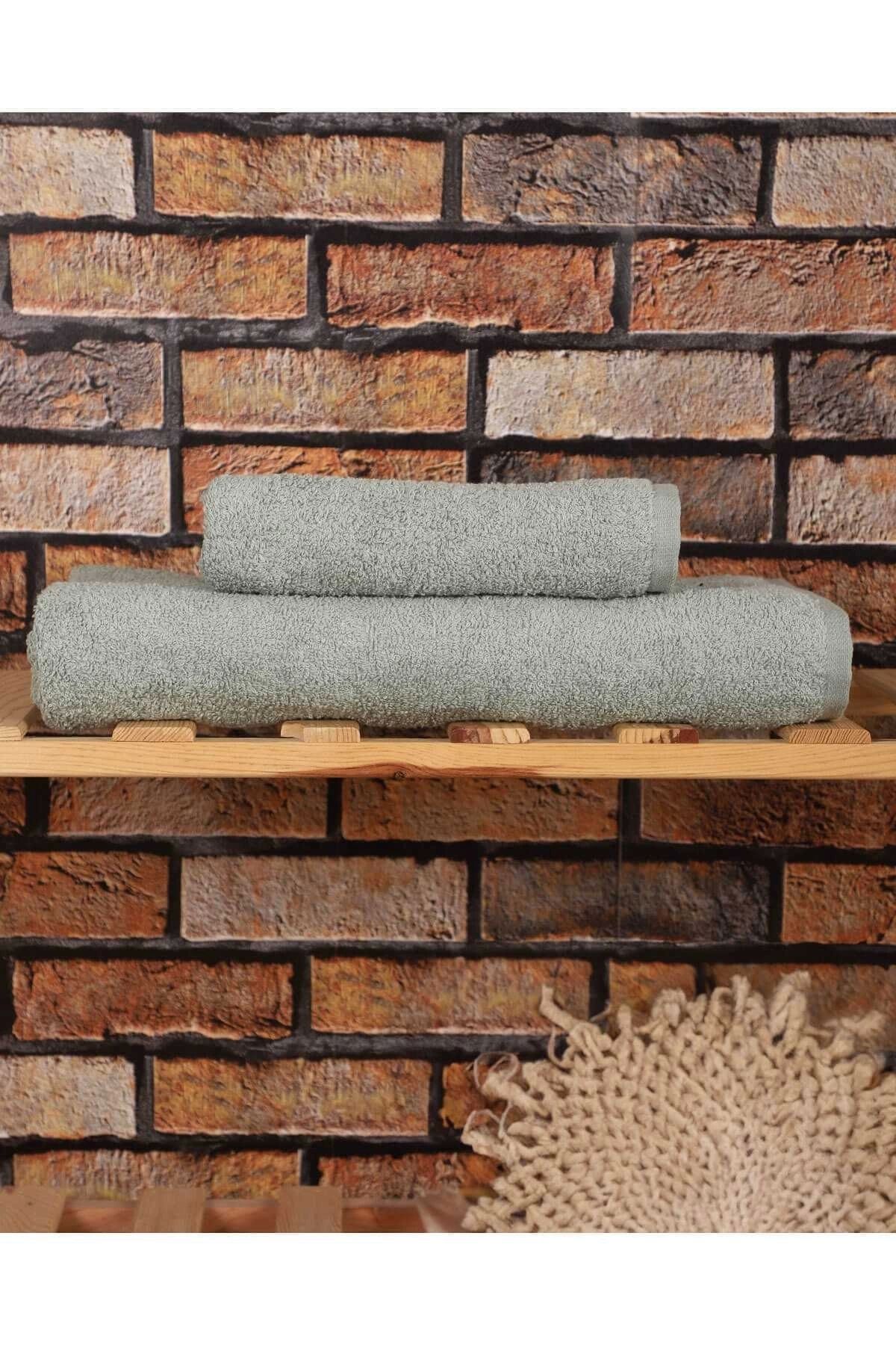 Mira Home 2 Parça %100 Pamuklu Soft Lüx Banyo Havlu Seti Yeşil