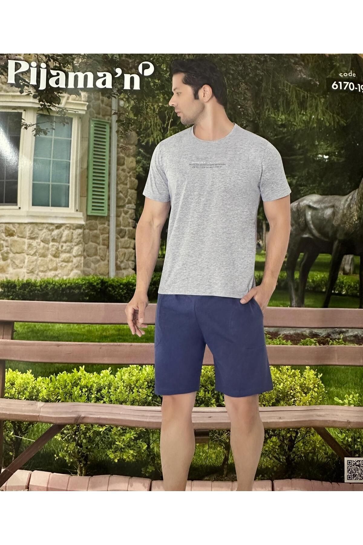 Pijaman yazlık pamuklu rahat erkek pijama takımı pamuklu