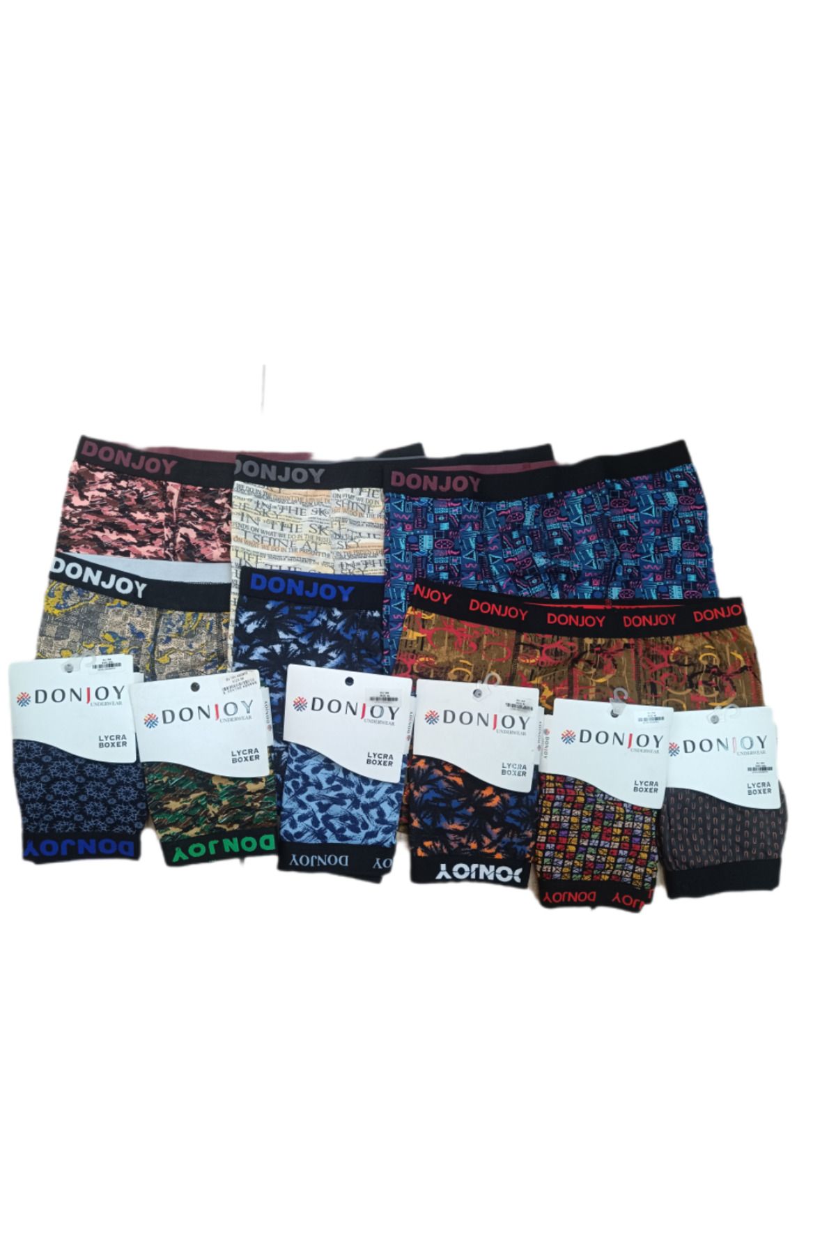 donjoy underwear DONJOY PAMUKLU LYCRA 2'Lİ BOXER ASORTİ