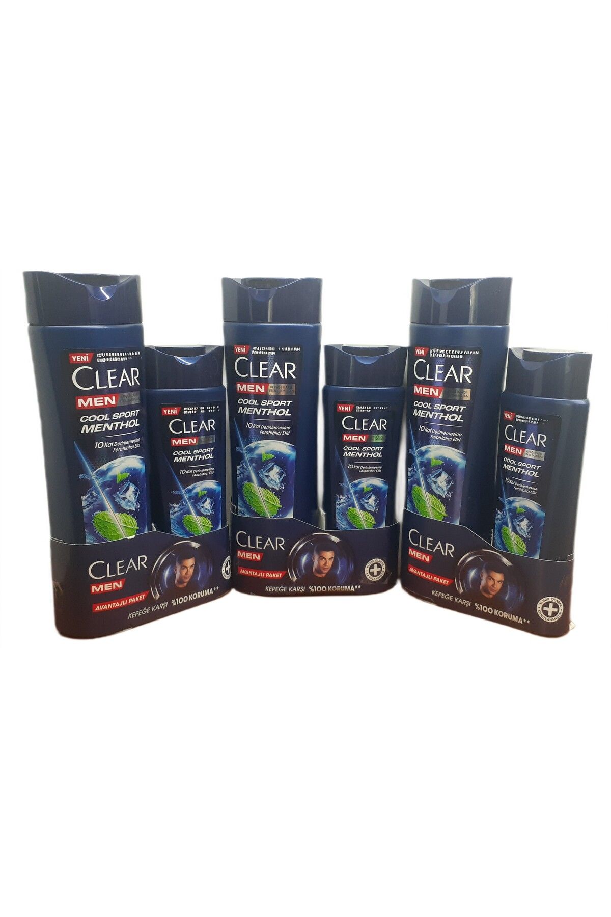 Clear MEN COOL SPORT MENTHOL KEPEĞE KARŞI ETKİLİ ŞAMPUAN 350 ML +180 ML 2' Lİ SET X 3 ADET