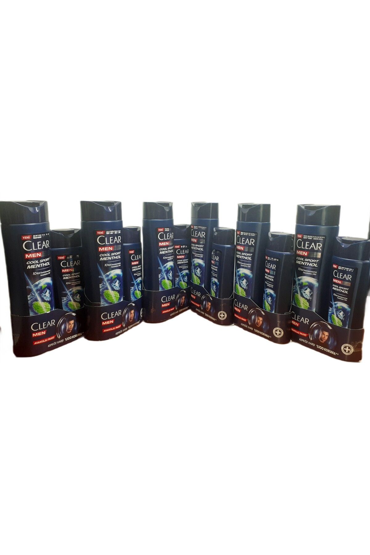 Clear MEN COOL SPORT MENTHOL KEPEĞE KARŞI ETKİLİ ŞAMPUAN 350 ML +180 ML 2' Lİ SET X 6 ADET