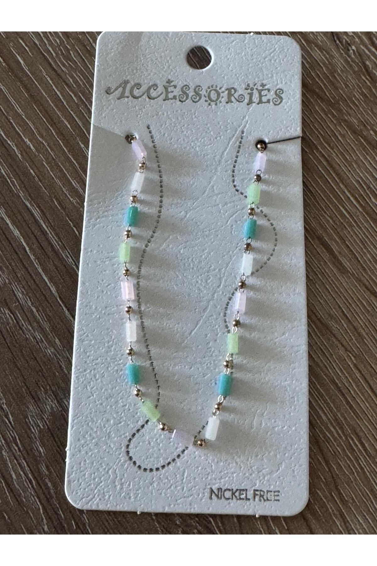misstakıjewerly KARIŞIK RENKLİ SİLİNDİR TAŞ HALHAL