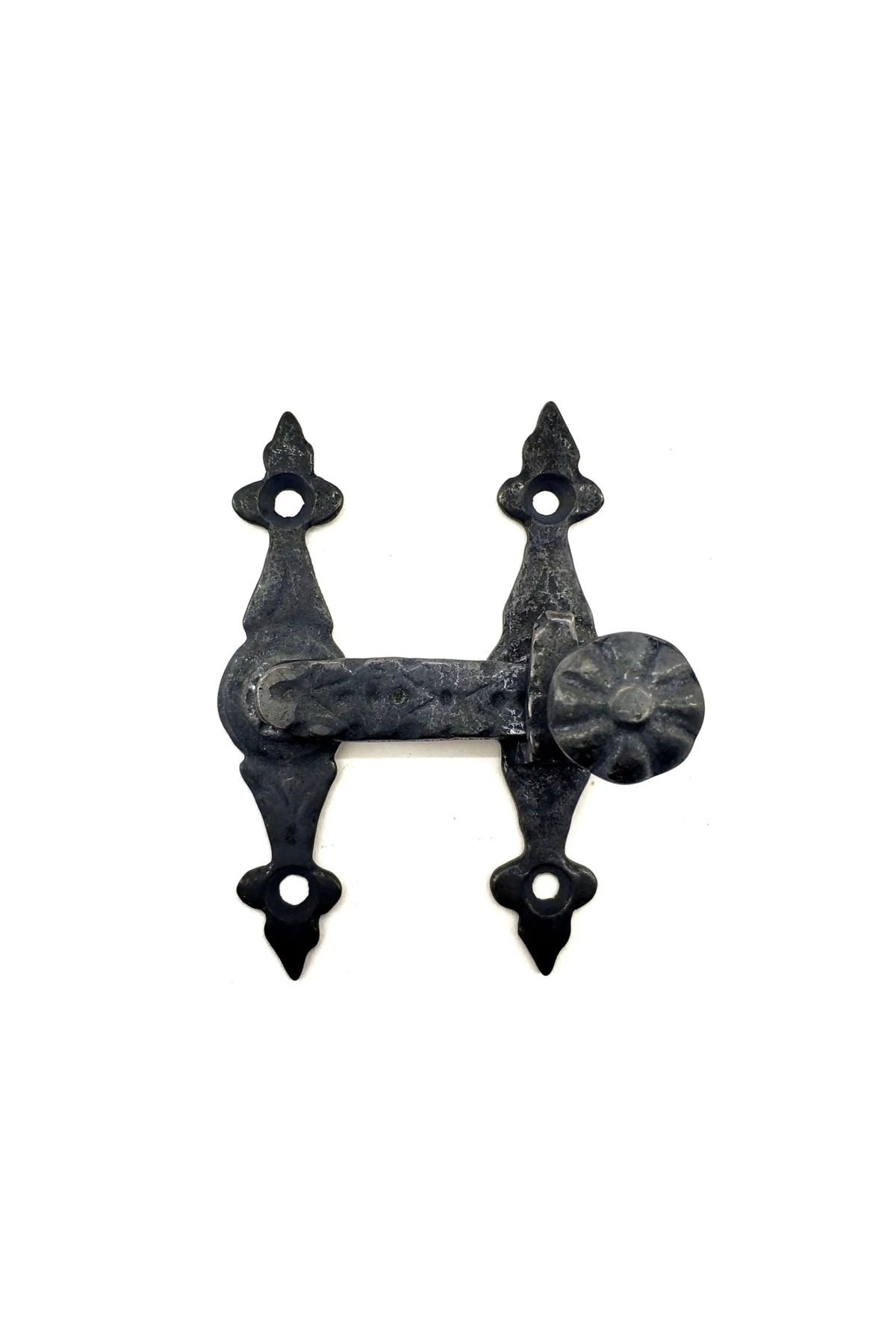 Goldhouse Antika Tarz Dekoratif Pirinç Kapı, Pencere Mandalı - 82x65 Mm, Oksit