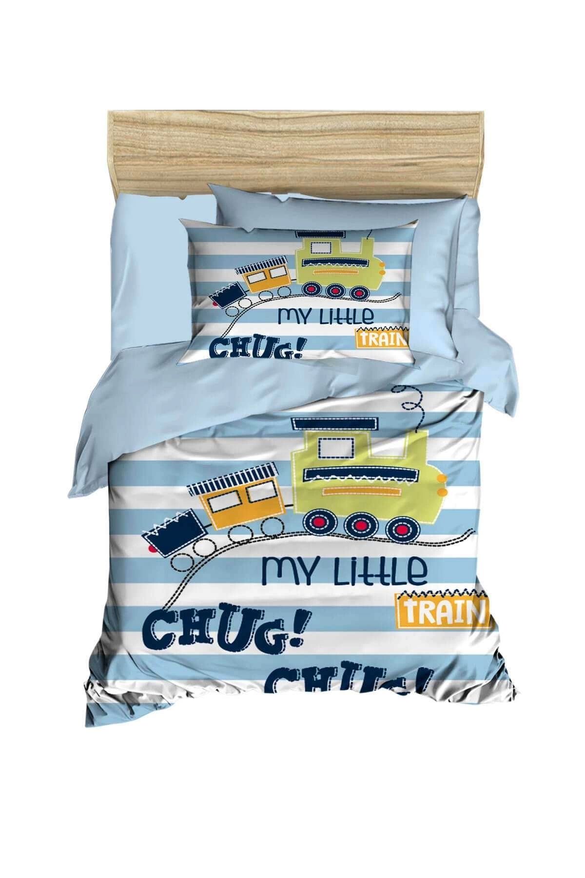 Mira Home Dijital Baskılı 3d Pamuklu Yenidoğan Bebek Nevresim Takımı My Little Train