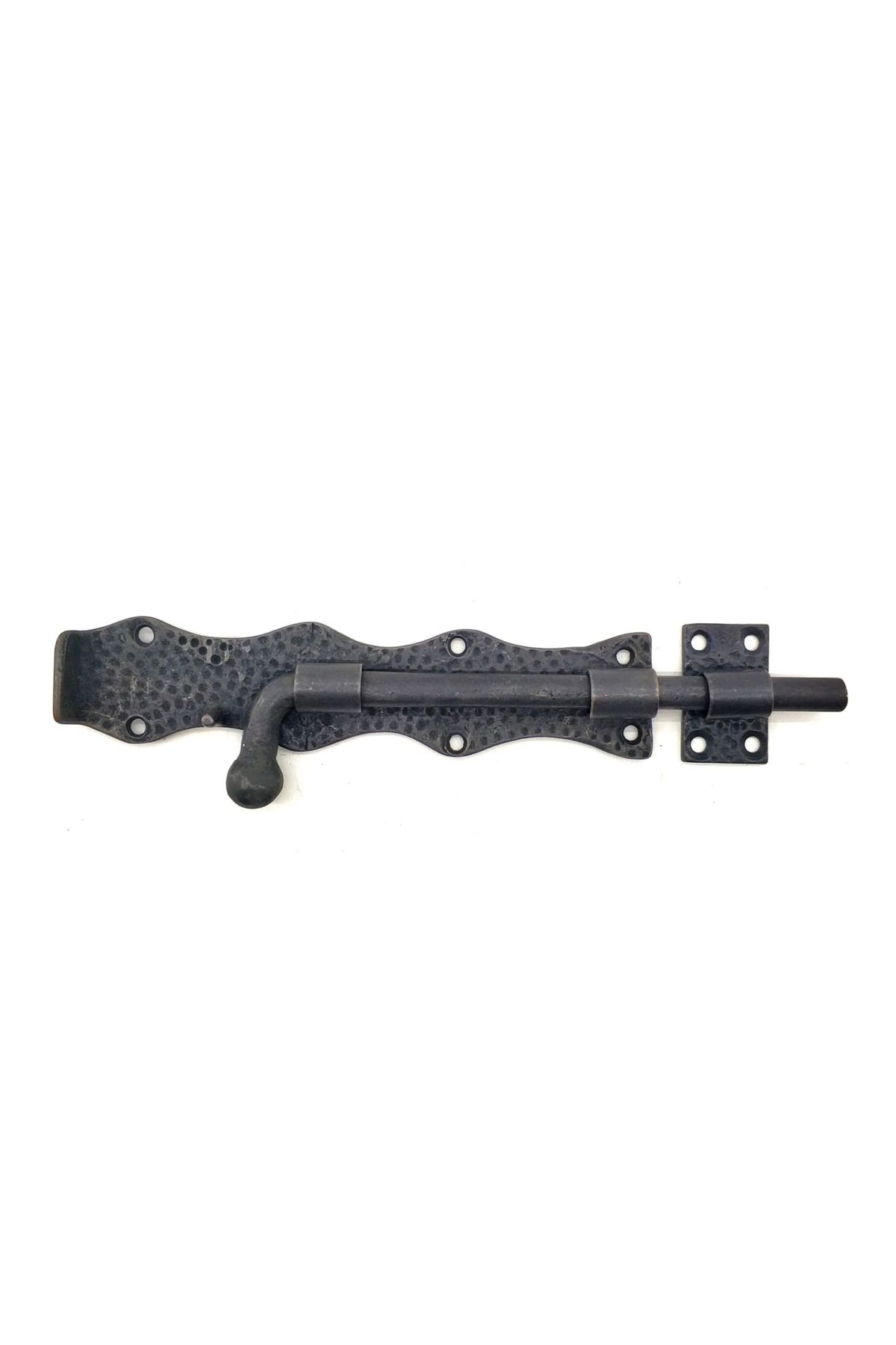Goldhouse Antika Tarz Dekoratif Pirinç Dövme Kapı Sürgüsü - 20cm, Oksit