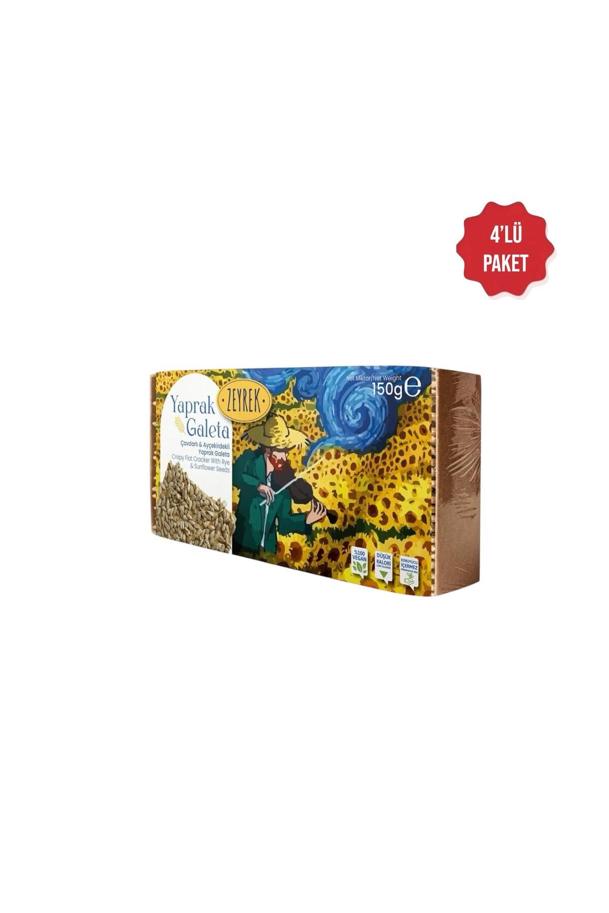 Zeyrek ÇAVDARLI&AYÇEKİRDEKLİ YAPRAK GALETA 150GR 4'LÜ SET 600 GR