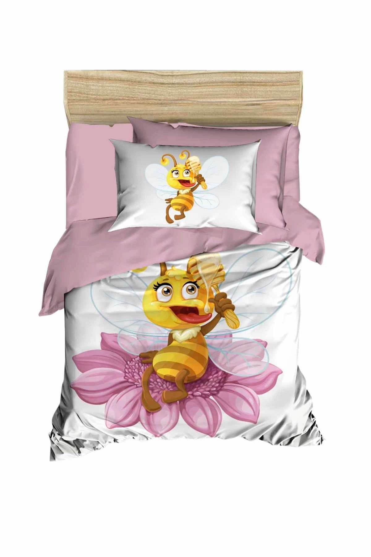 Mira Home Yenidoğan Kız Bebek Nevresim Takımı %100 Pamuklu Lady Bee