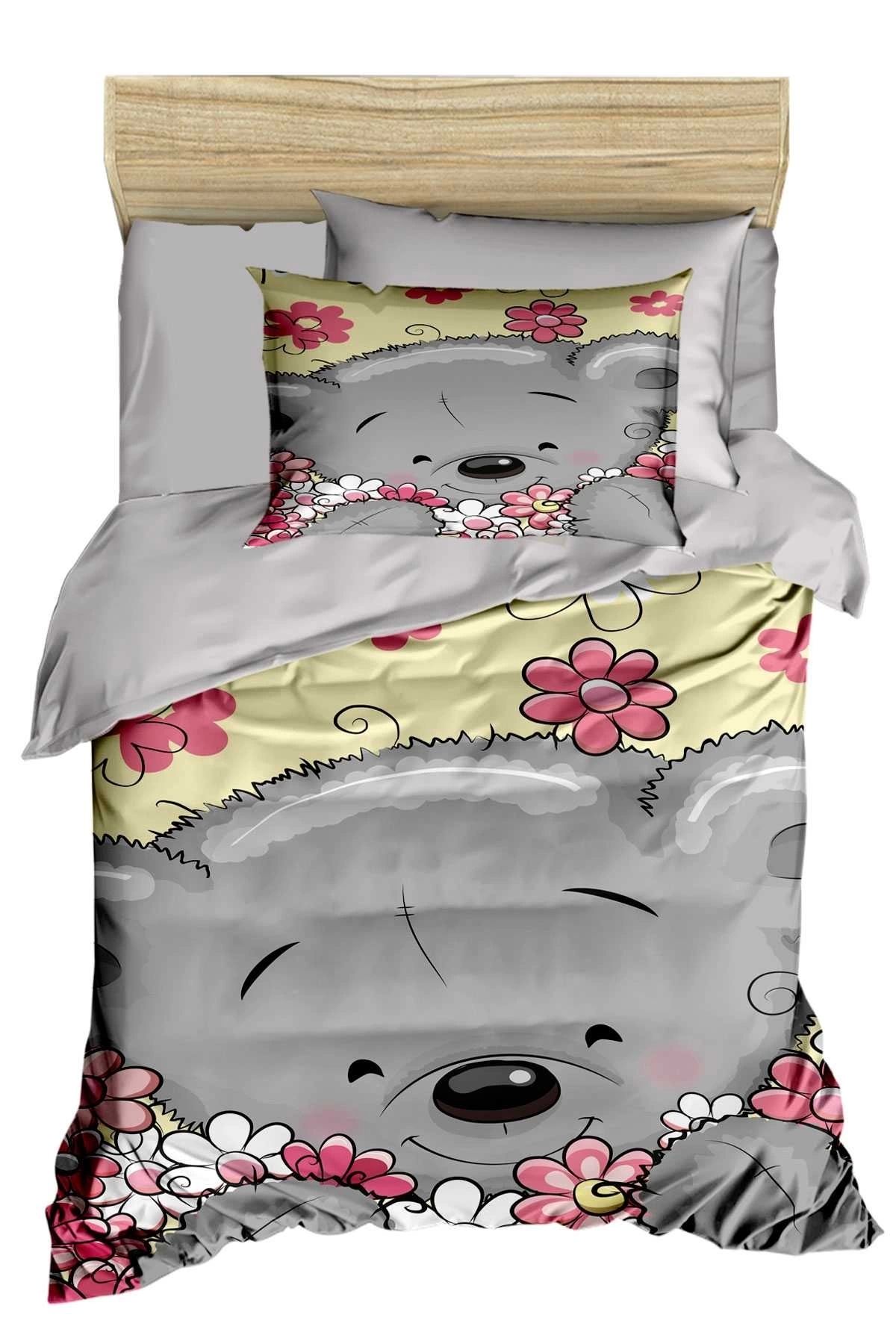 Mira Home Yenidoğan Kız Bebek Nevresim Takımı %100 Pamuklu Flower
