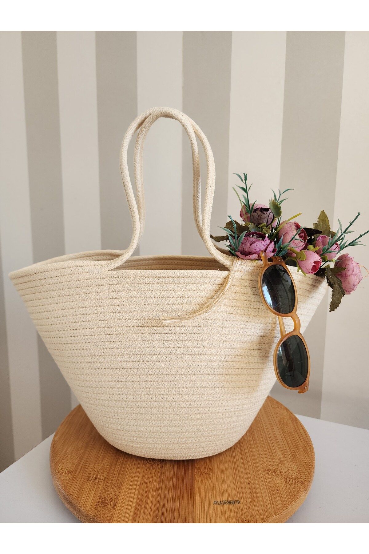 Yektayla El yapımı mini plaj çantası, günlük çanta, el çantası, tasarım çanta 22×40