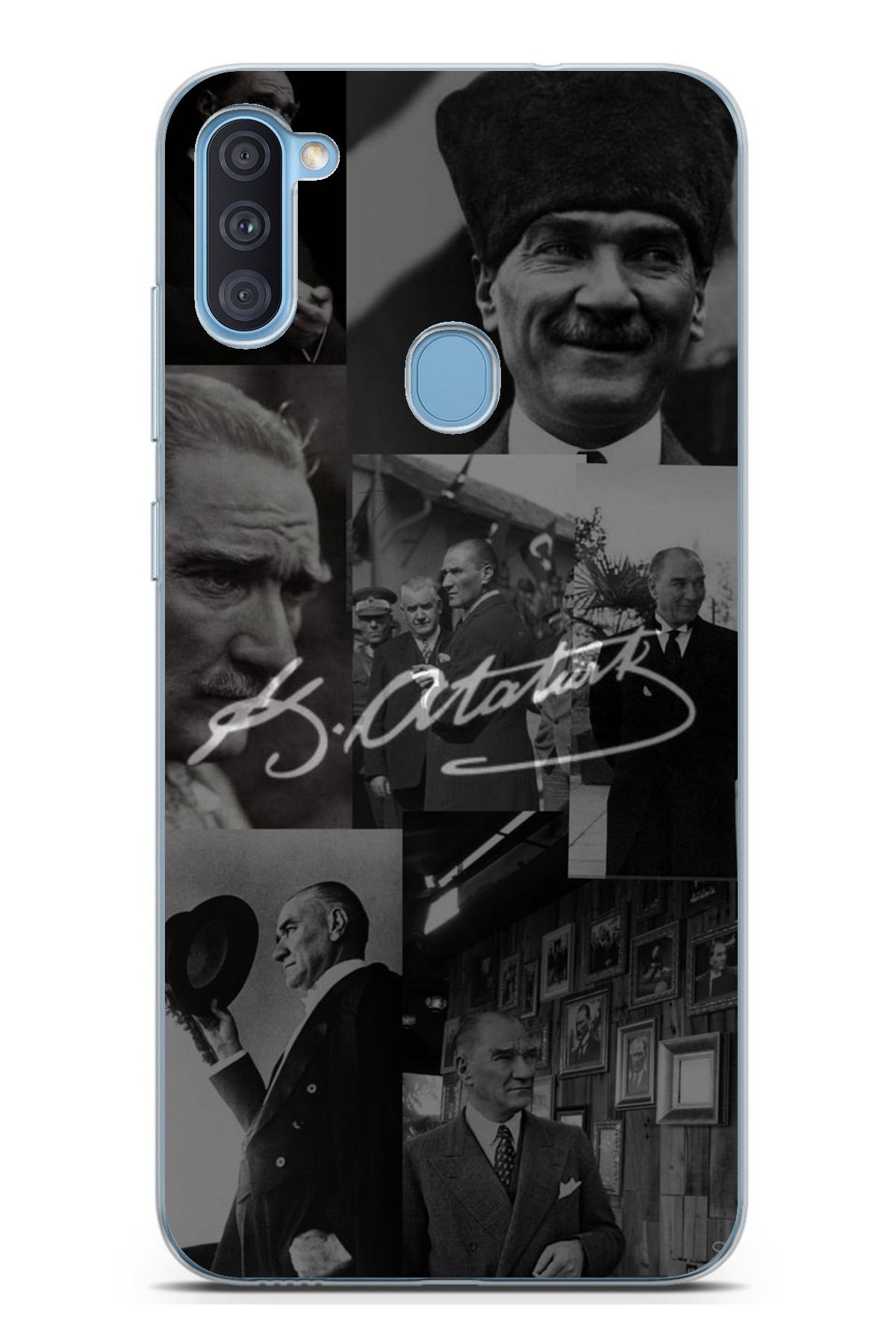 TechTree Galaxy A11 - M11 Uyumlu Kemal Atatürk İmza Şeffaf Silikon Kılıf