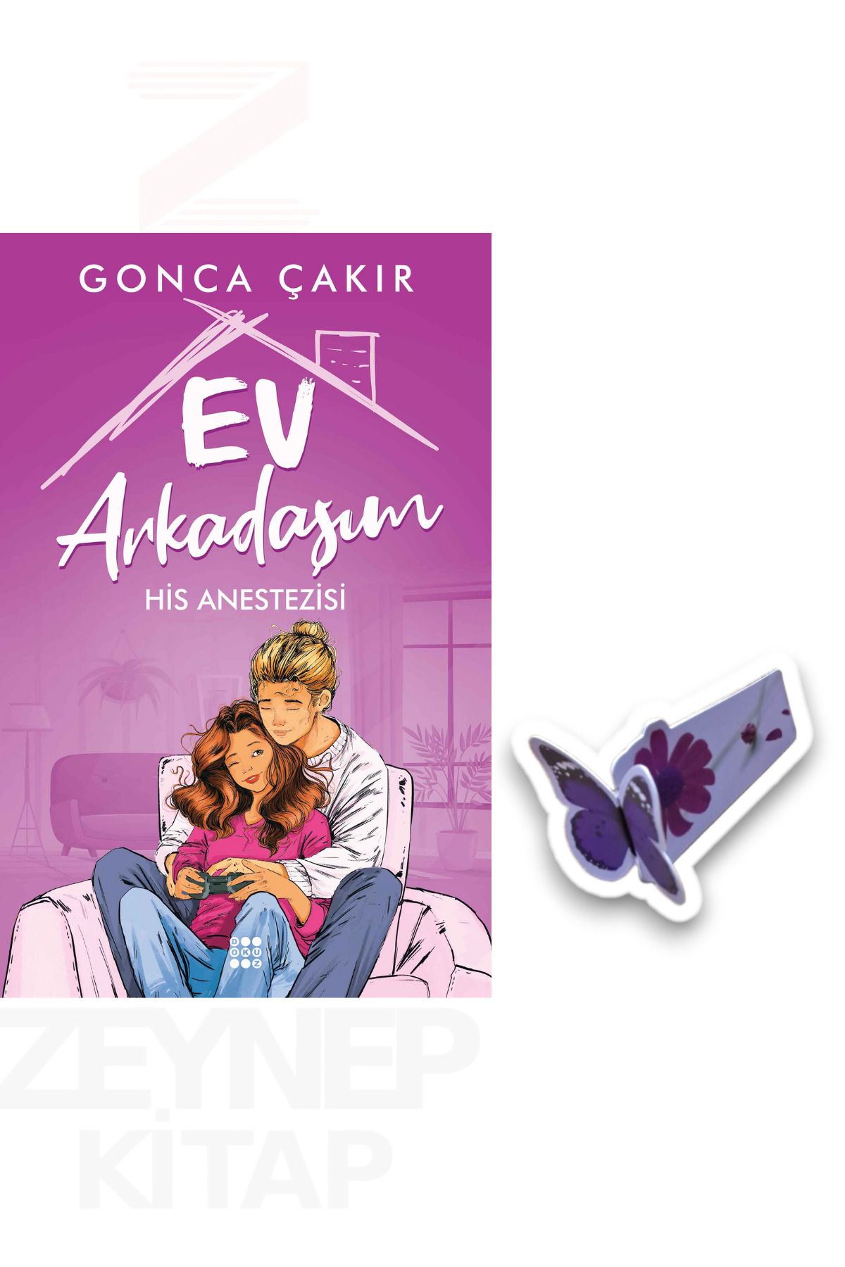 Dokuz Yayınları Ev Arkadaşım-His Anestezisi(KARTON KAPAK)Özel Tasarım Kelebek Ayraç Hediye