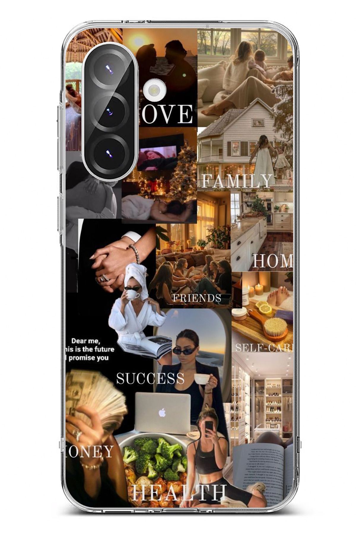 TechTree Galaxy A56 Uyumlu Hayal Panosu Vision Board Tasarımlı Şeffaf Silikon Kılıf