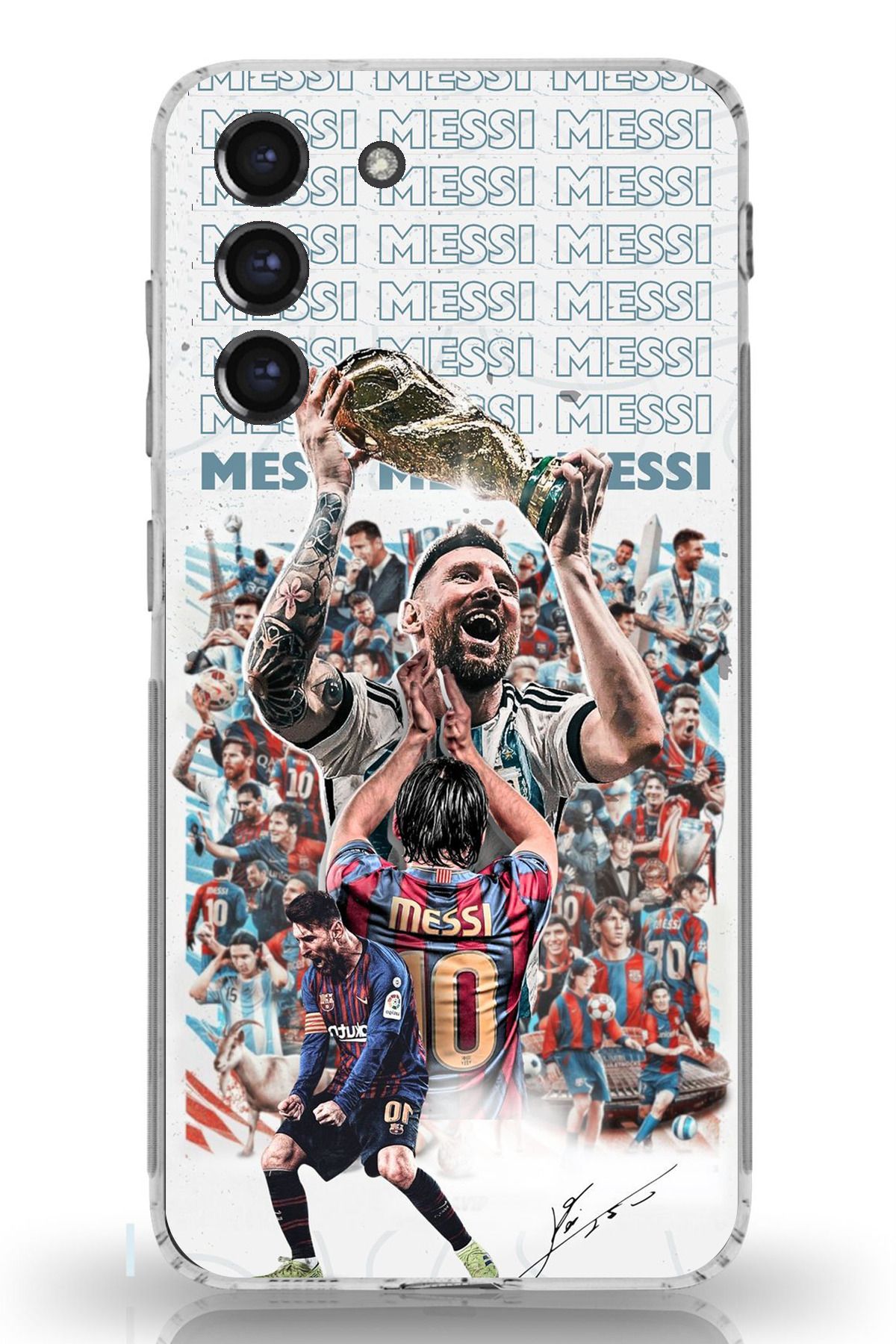 TechTree Galaxy S21 FE Uyumlu Messi Dünya Kupası Şeffaf Silikon Kılıf