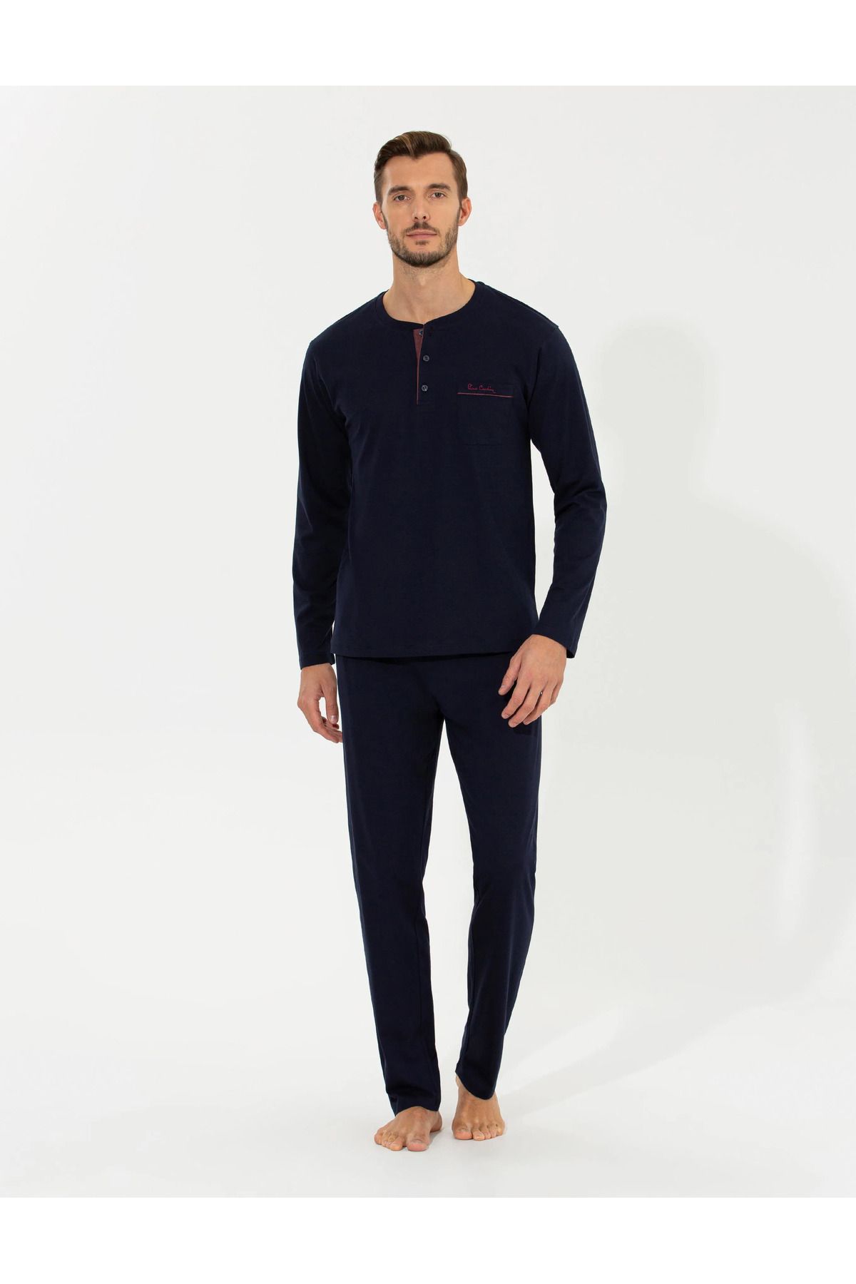 Pierre Cardin Erkek %100 Pamuklu 2'li Geniş Kalıp Kutulu Pijama Set S4.Q.T3.K.4K.R3