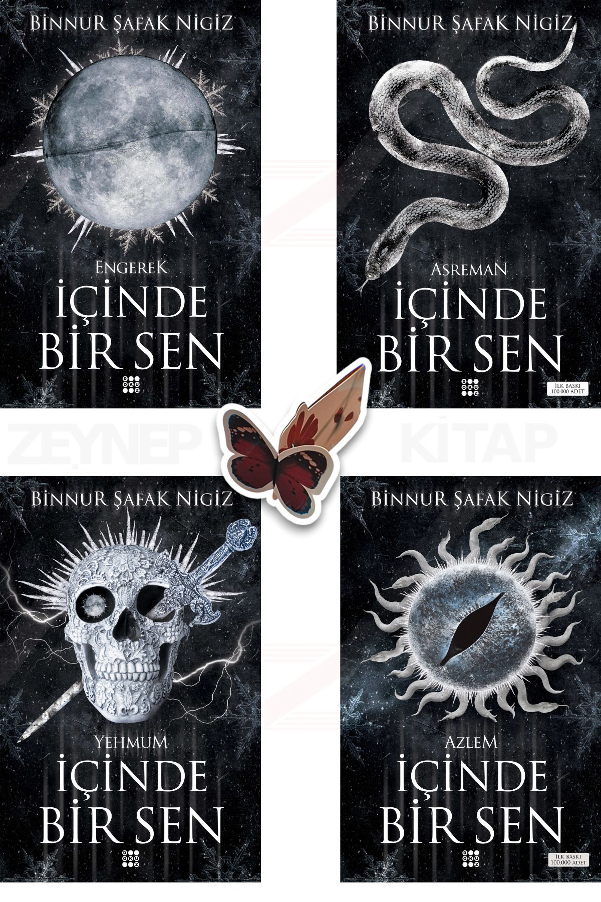Dokuz Yayınları İçinde Bir Sen(Engerek-Asreman-Yehmum-Azlem)(KARTONKAPAK)Özel Tasarım Kelebek Ayraç