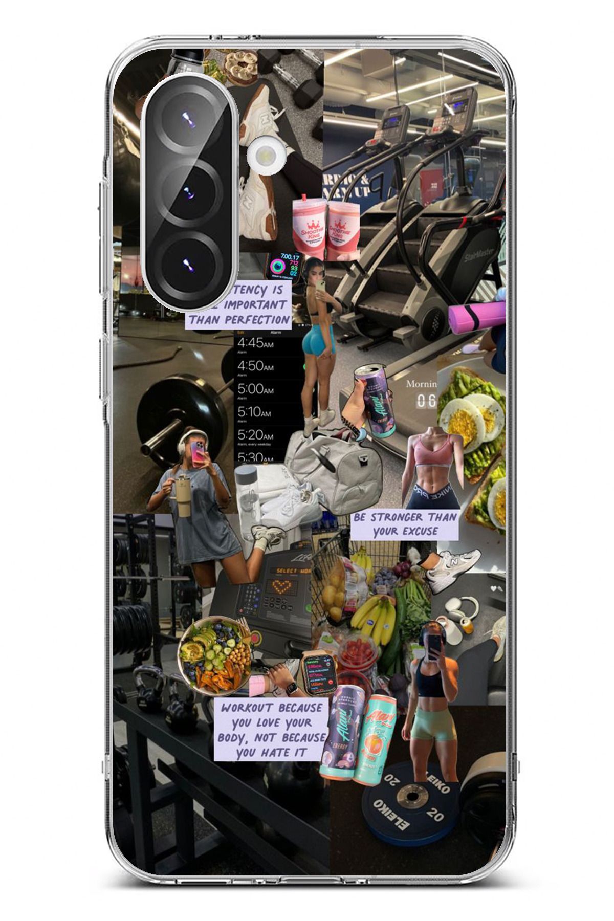 TechTree Galaxy A36 Uyumlu Gym Spor Fitness Motivasyon Şeffaf Silikon Kılıf