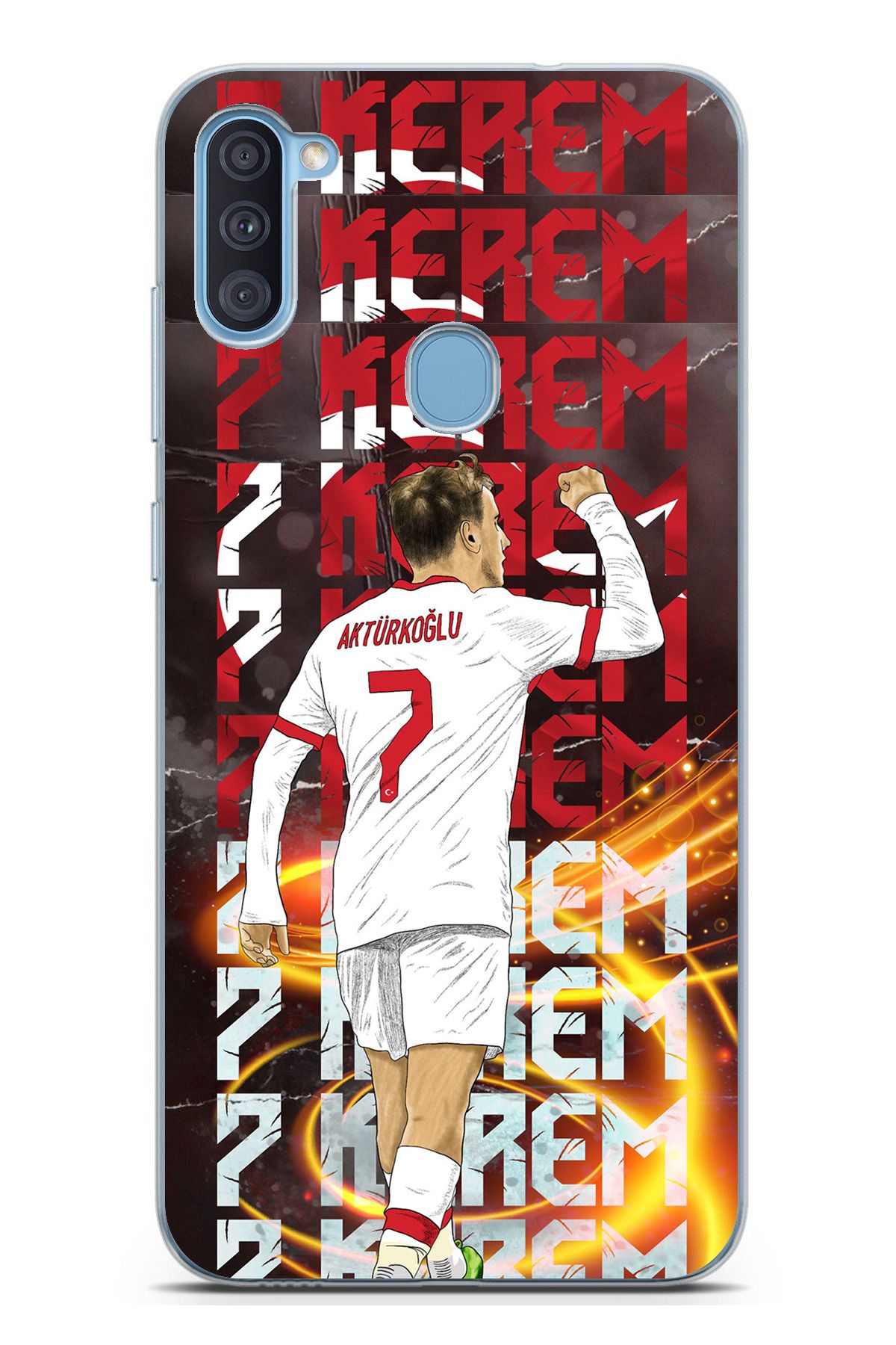 TechTree Galaxy A11 - M11 Uyumlu Kerem Aktürkoğlu Sevinç , Şeffaf Silikon Kılıf