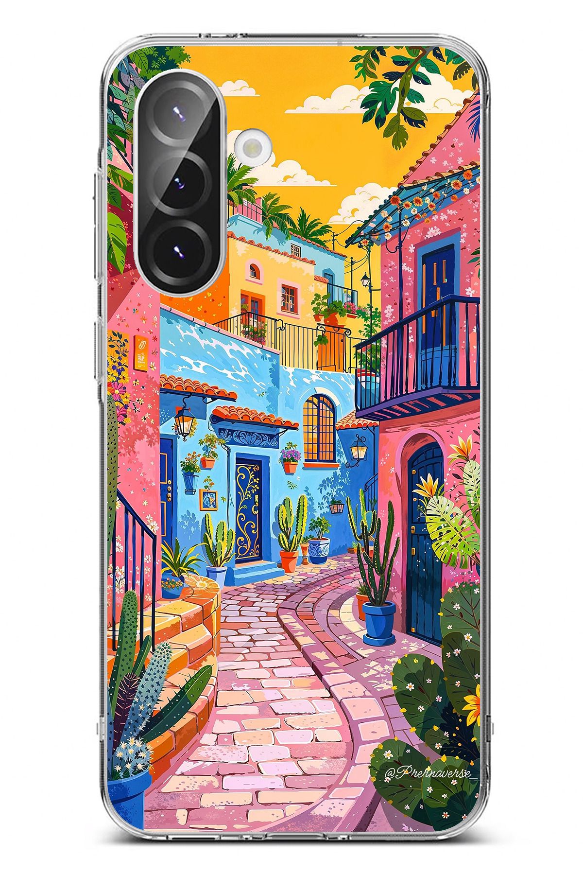 TechTree Galaxy A36 Uyumlu Renkli Sanat Sokak Silikon Kılıf