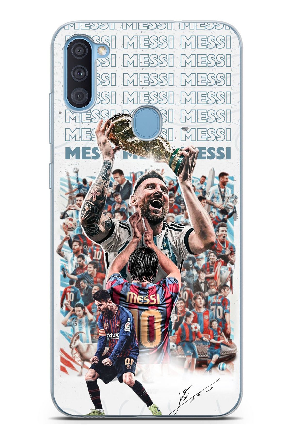 TechTree Galaxy A11 - M11 Uyumlu Messi Dünya Kupası Şeffaf Silikon Kılıf