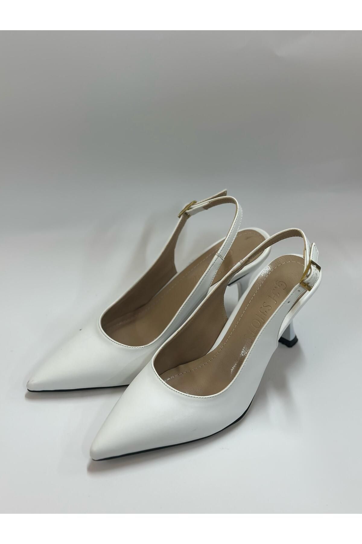 LINASHOES07 BEYAZ DERİ Sivri Uçlu Ayakkabı