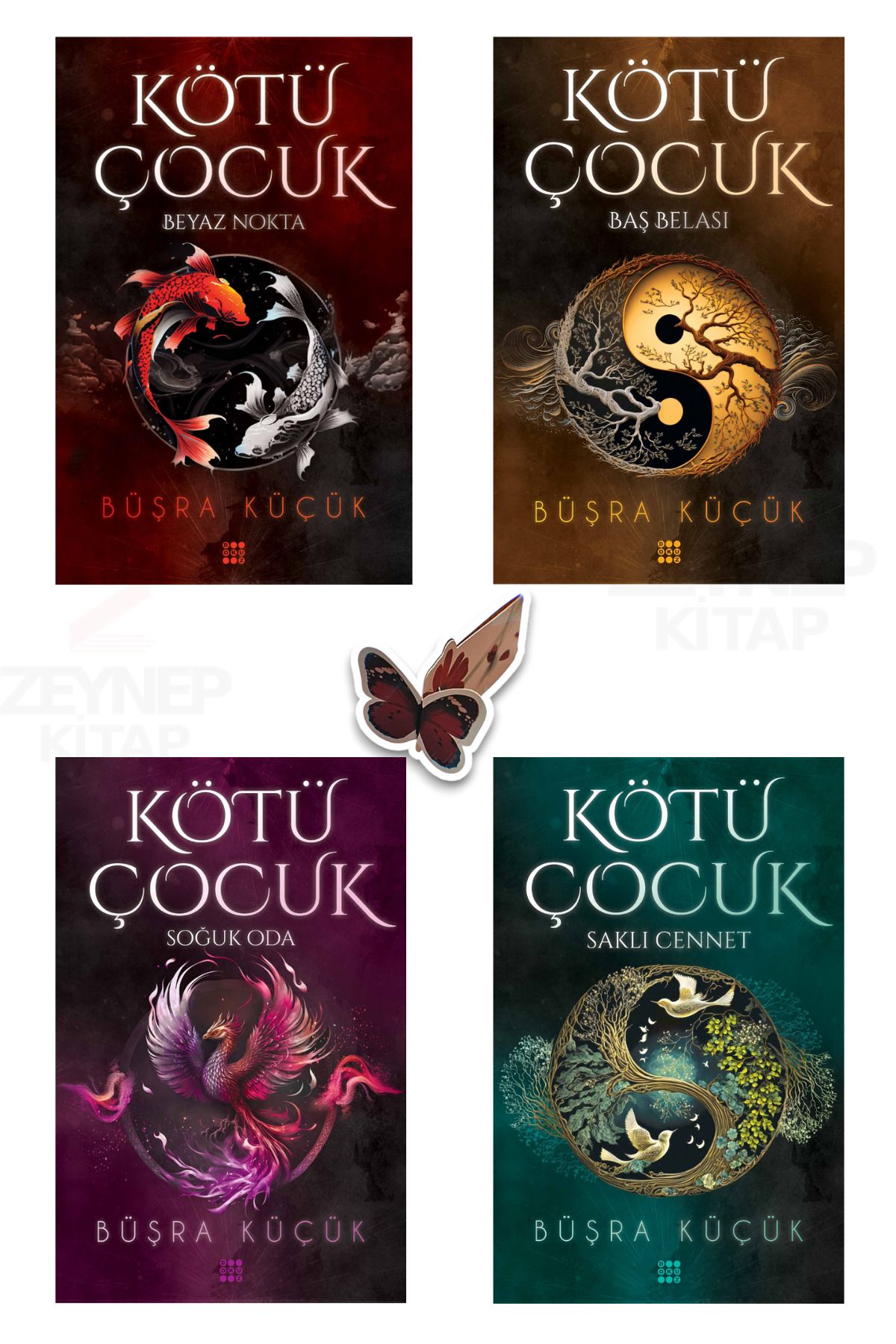 Dokuz Yayınları Kötü Çocuk 4 Kitap Set(Karton Kapak)Özel Tasarım Kelebek Ayraç Hediye