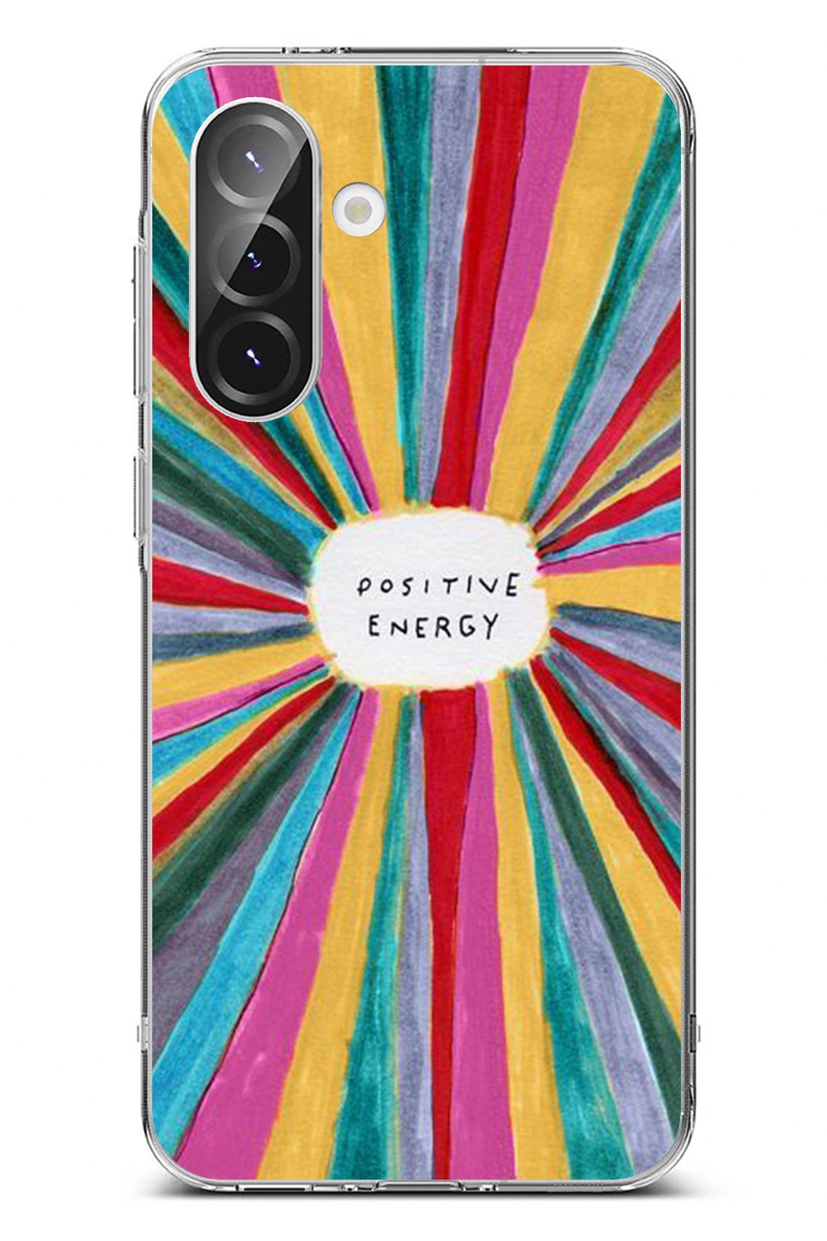 TechTree Galaxy A56 Uyumlu Positive Energy Tasarımlı Şeffaf Silikon Kılıf