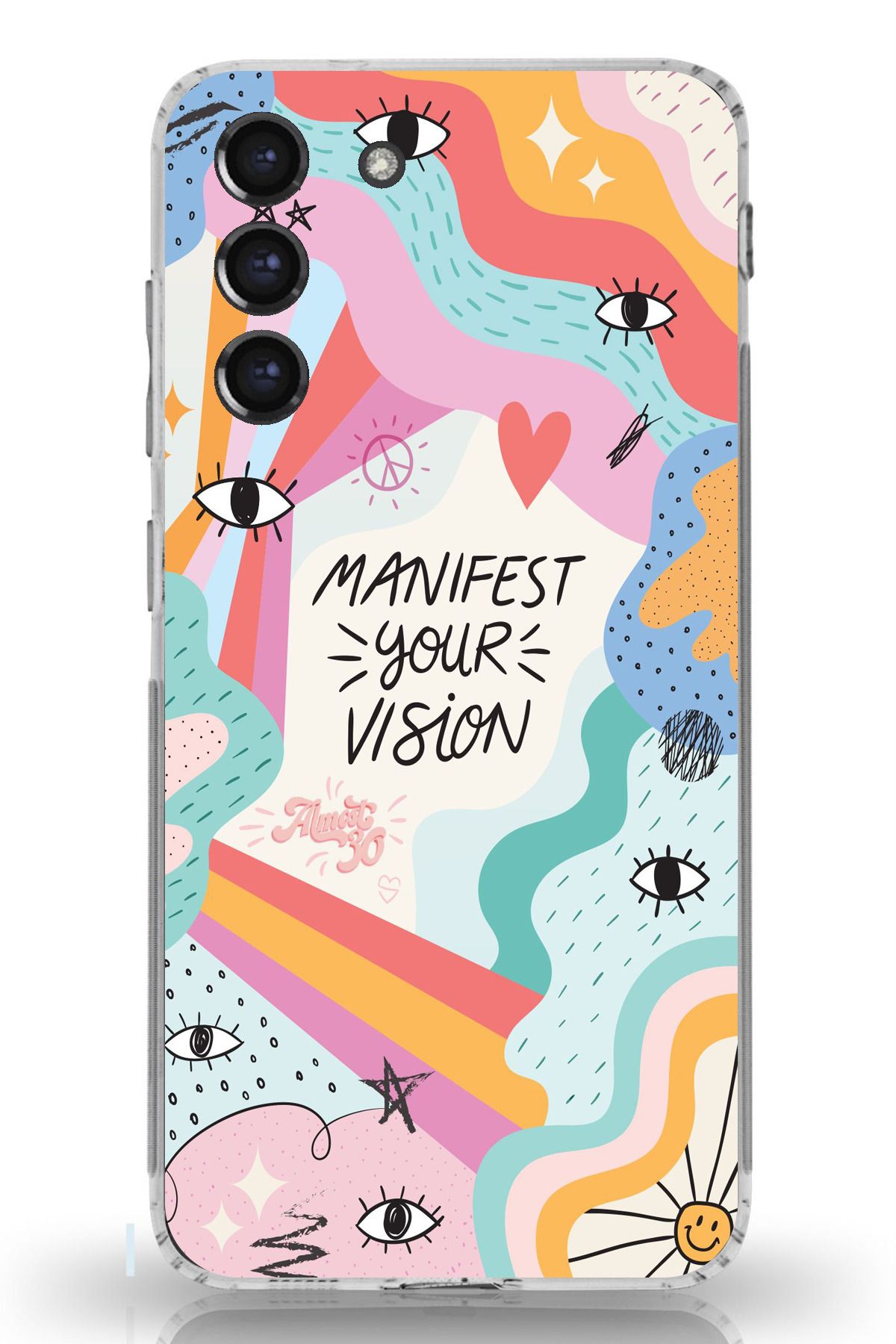 TechTree Galaxy S21 FE Uyumlu Manifest your vision Vizyon Tasarımlı Şeffaf Silikon Kılıf