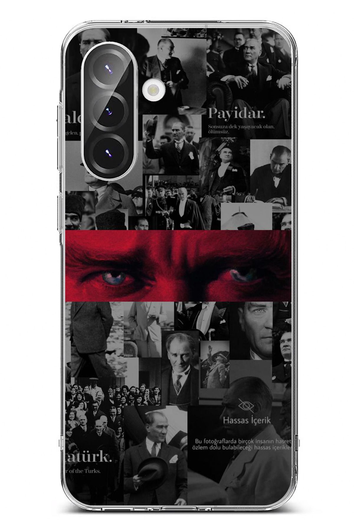 TechTree Galaxy A36 Uyumlu Atatürk Gözler Tasarım Şeffaf Silikon Kılıf