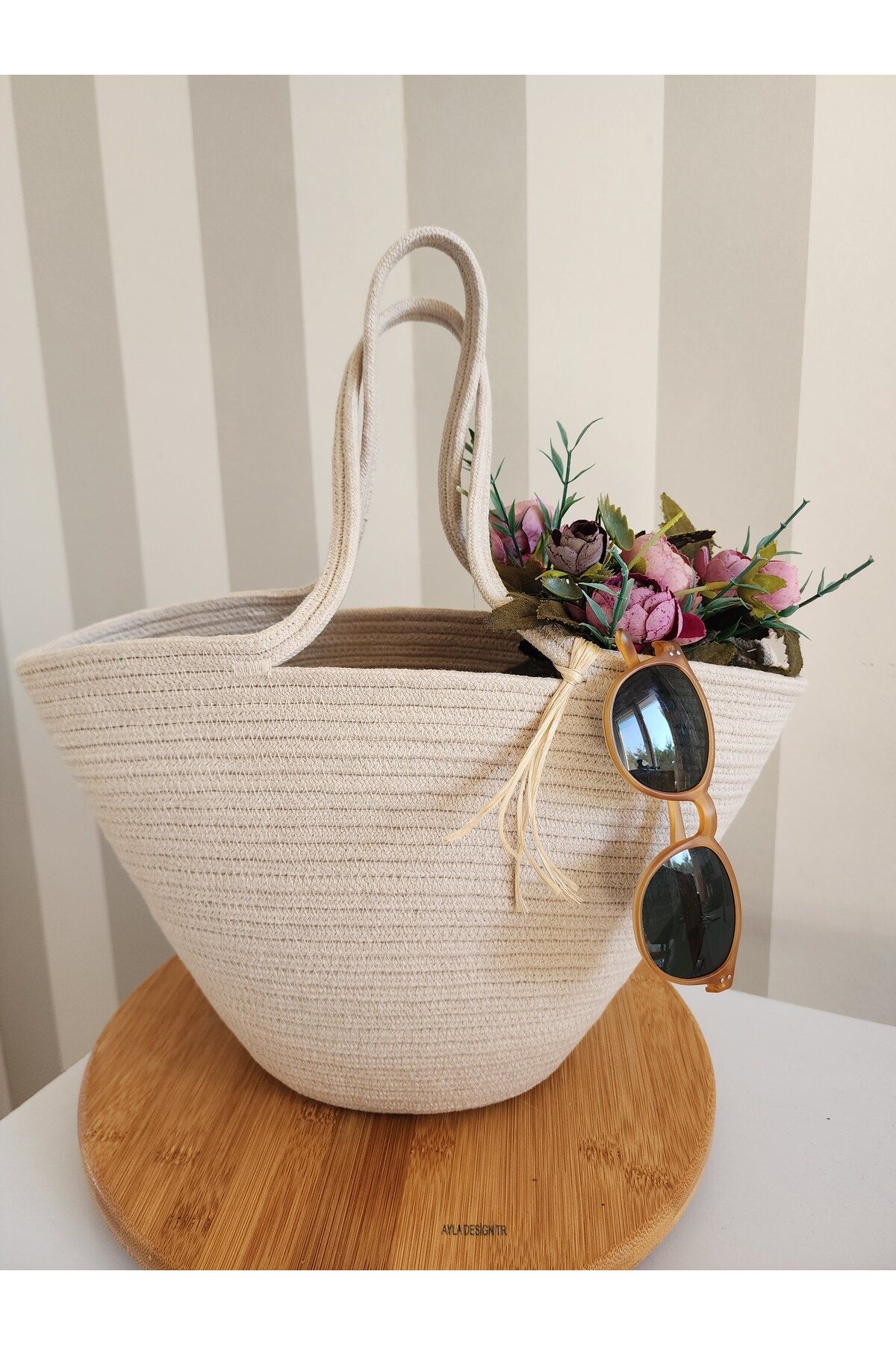 Yektayla El yapımı mini plaj çantası, günlük çanta, el çantası, tasarım çanta 22×40