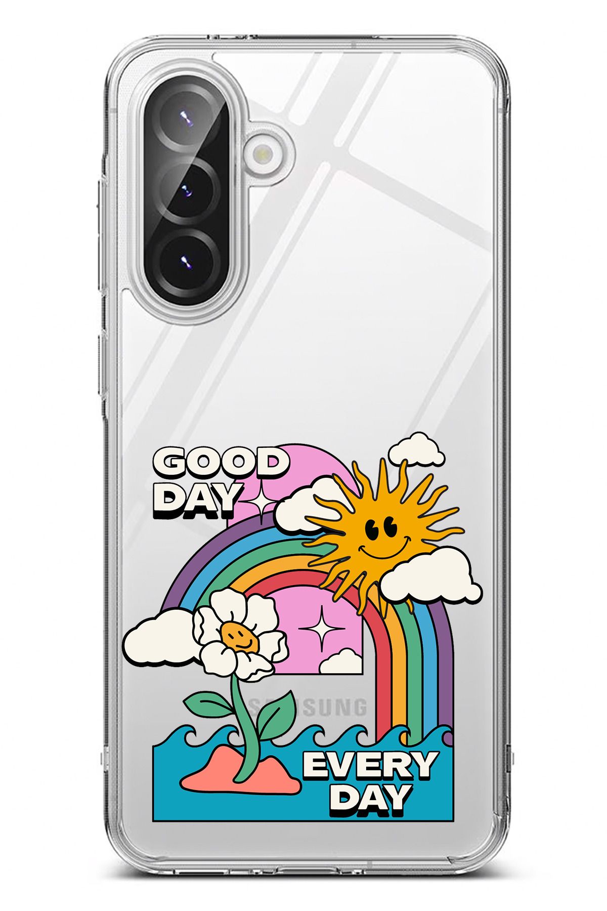 TechTree Galaxy A36 Uyumlu Good Day Every Day Tasarımlı Şeffaf Silikon Kılıf