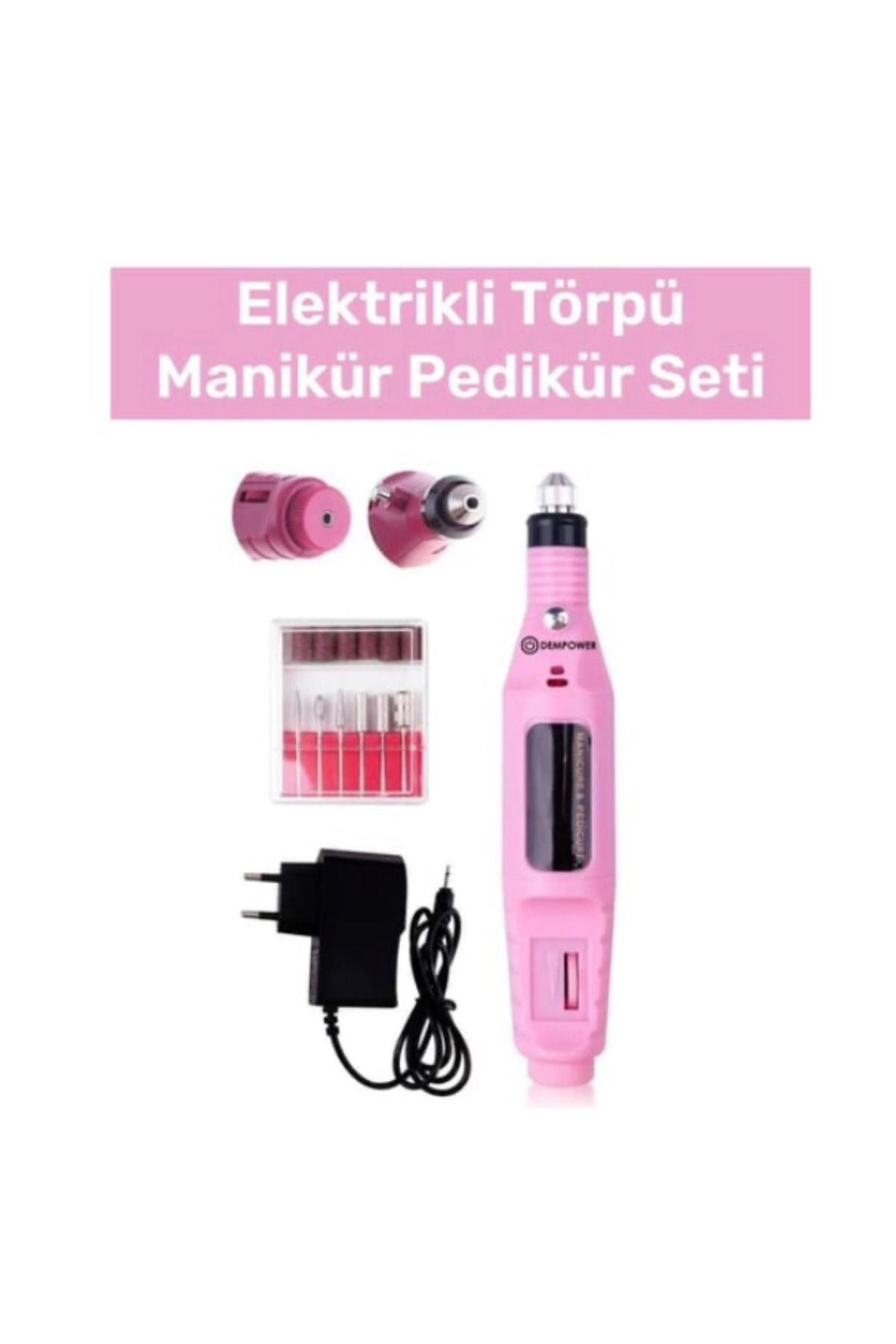 abnturk Manikür Pedikür Kalıcı Oje Protez Tırnak Uygulamaları İçin Elektrikli Tırnak Törpüsü