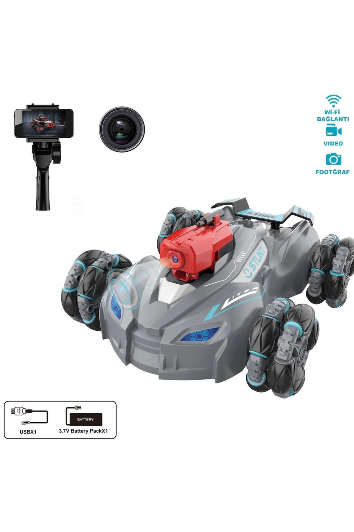 VARDEM OYUNCAK 93886 WİFİ KAMERA ÖZELLİKLİ ŞARJLI FULL FONKSİYONLU UZAKTAN KUMANDALI OYUNCAK ARABA