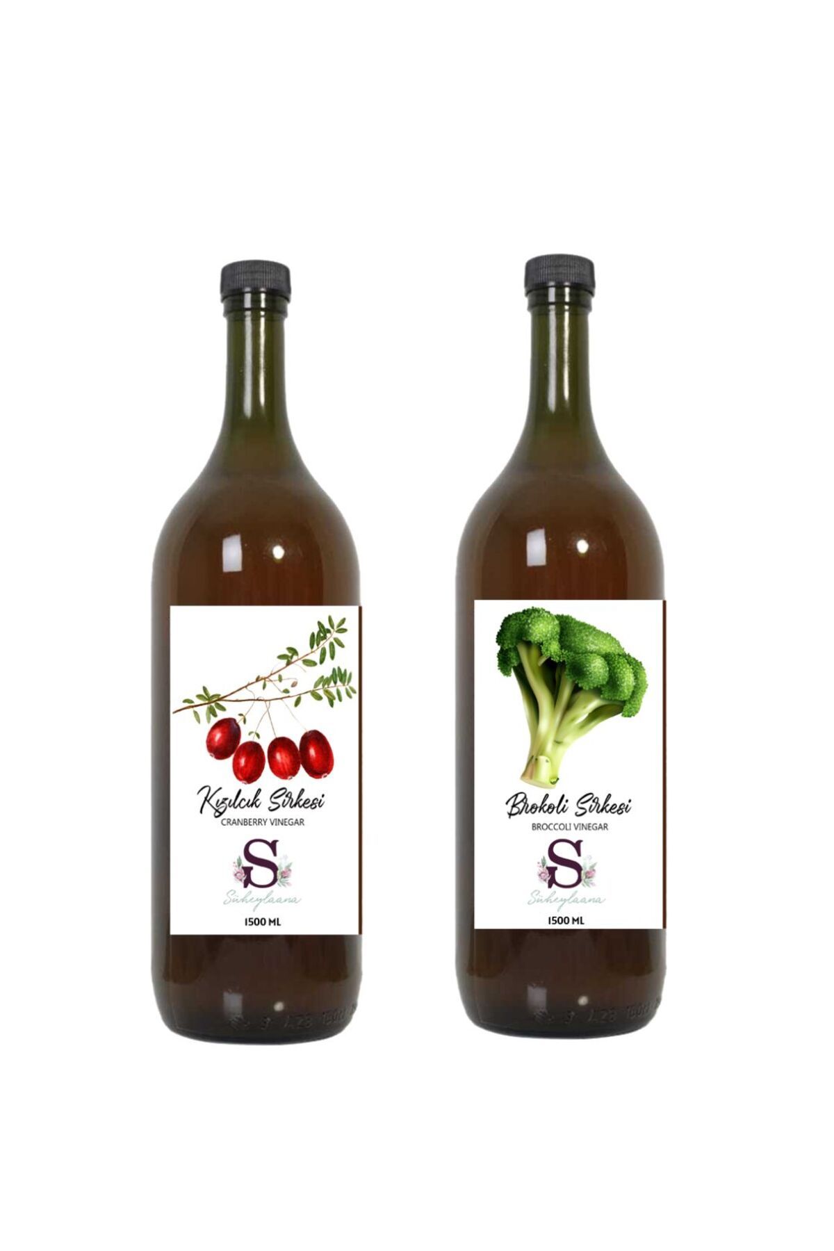 Süheylaana Doğal Kızılcık Sirkesi 1500 Ml - Doğal Brokoli Sirkesi 1500 Ml