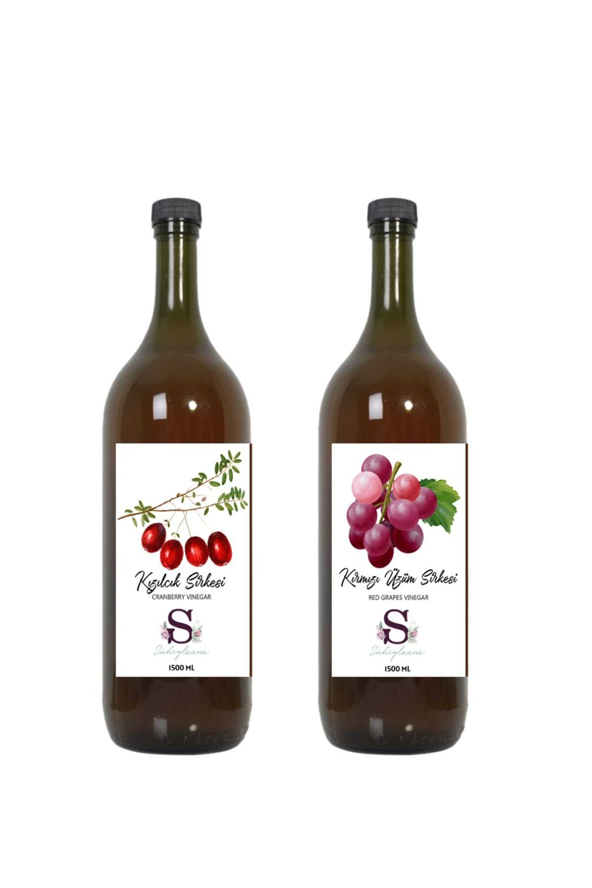 Süheylaana Doğal Kızılcık Sirkesi 1500 Ml - Doğal Kırmızı Üzüm Sirkesi 1500 Ml