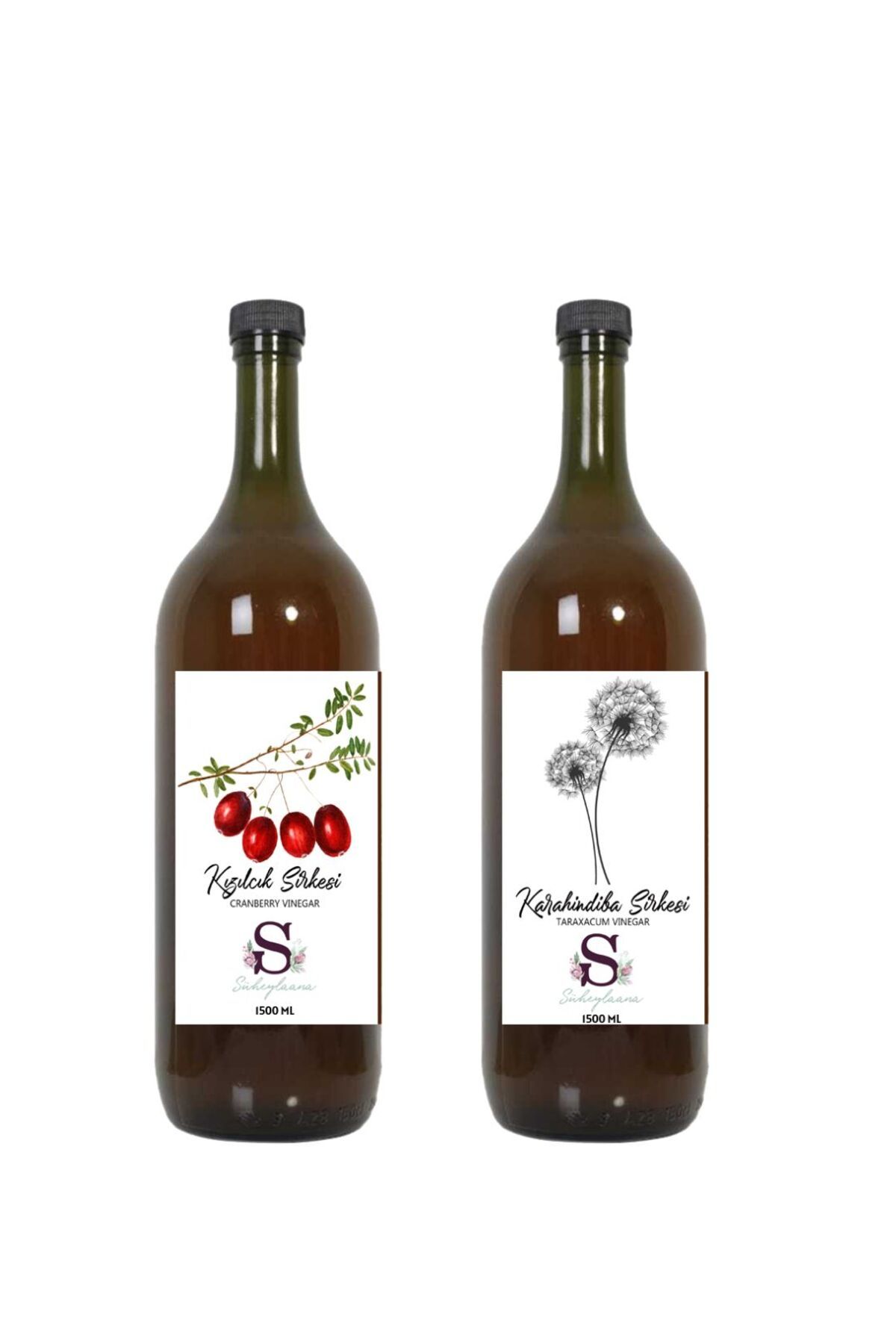 Süheylaana Doğal Kızılcık Sirkesi 1500 Ml - Doğal Karahindiba Sirkesi 1500 Ml