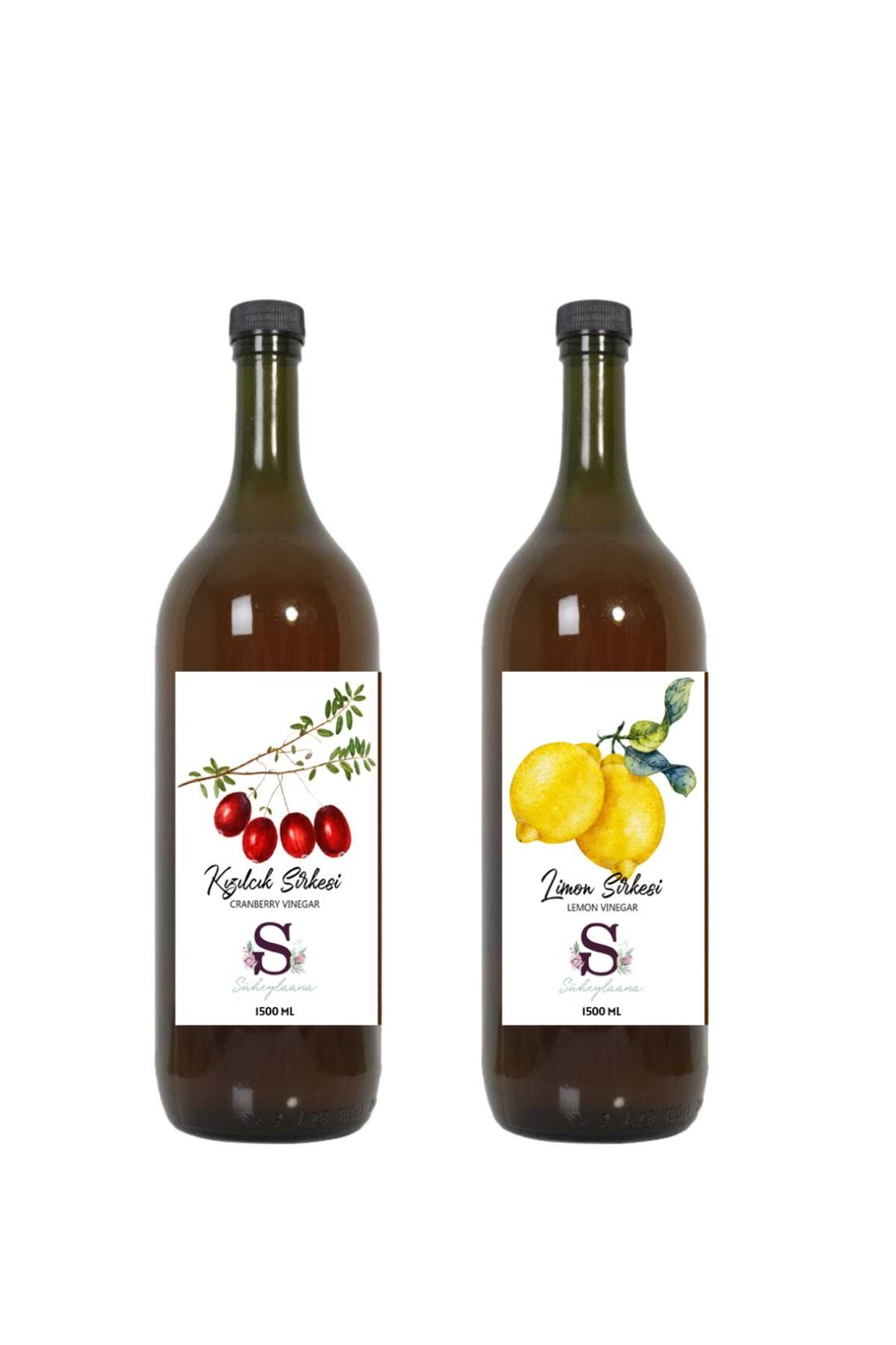 Süheylaana Doğal Kızılcık Sirkesi 1500 Ml - Doğal Limon Sirkesi 1500 Ml