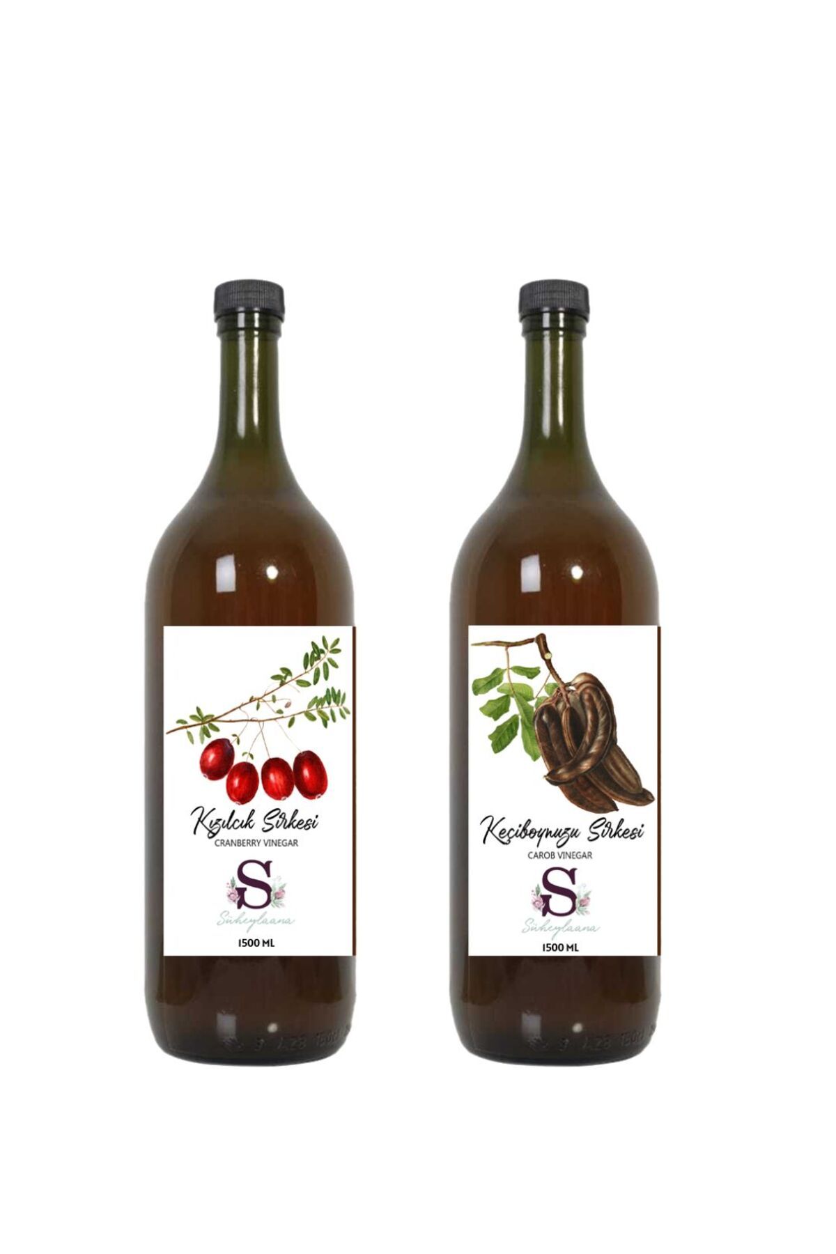 Süheylaana Doğal Kızılcık Sirkesi 1500 Ml - Doğal Keçiboynuzu Sirkesi 1500 Ml