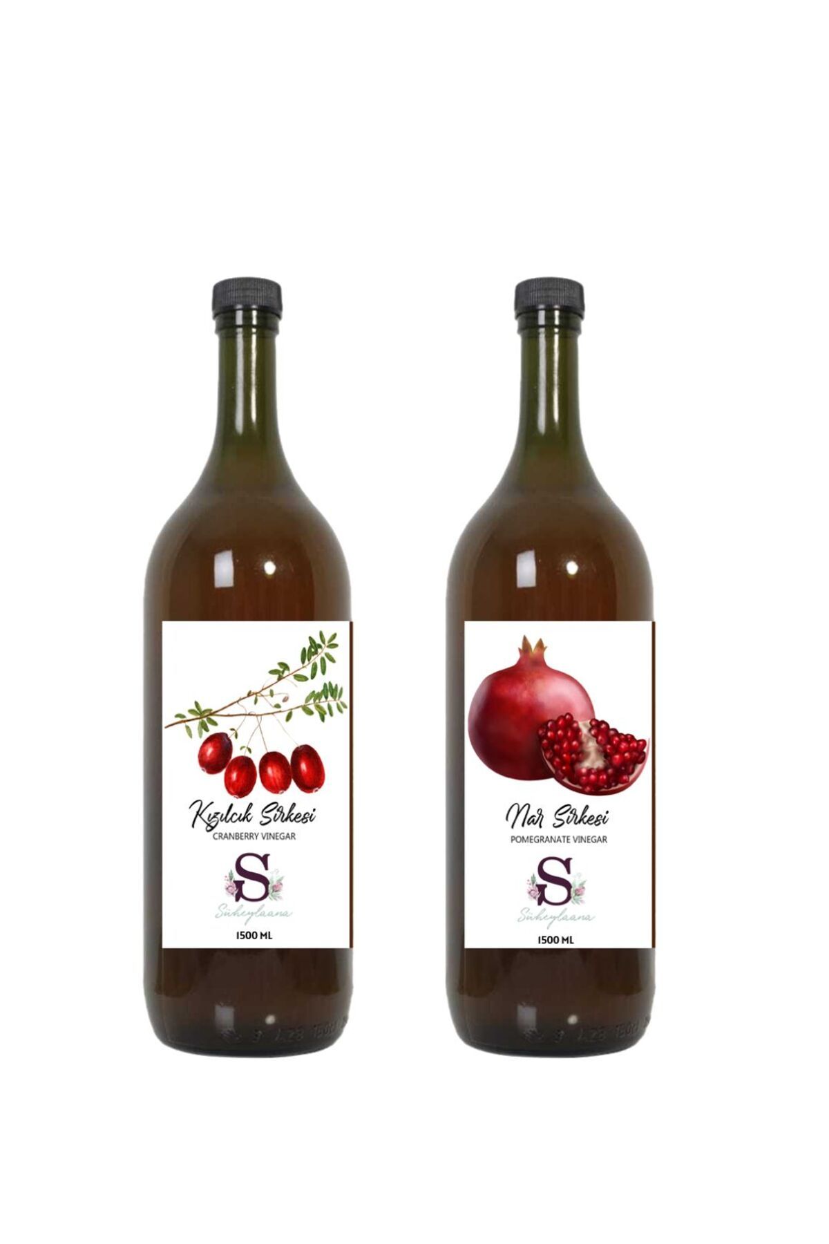 Süheylaana Doğal Kızılcık Sirkesi 1500 Ml - Doğal Nar Sirkesi 1500 Ml