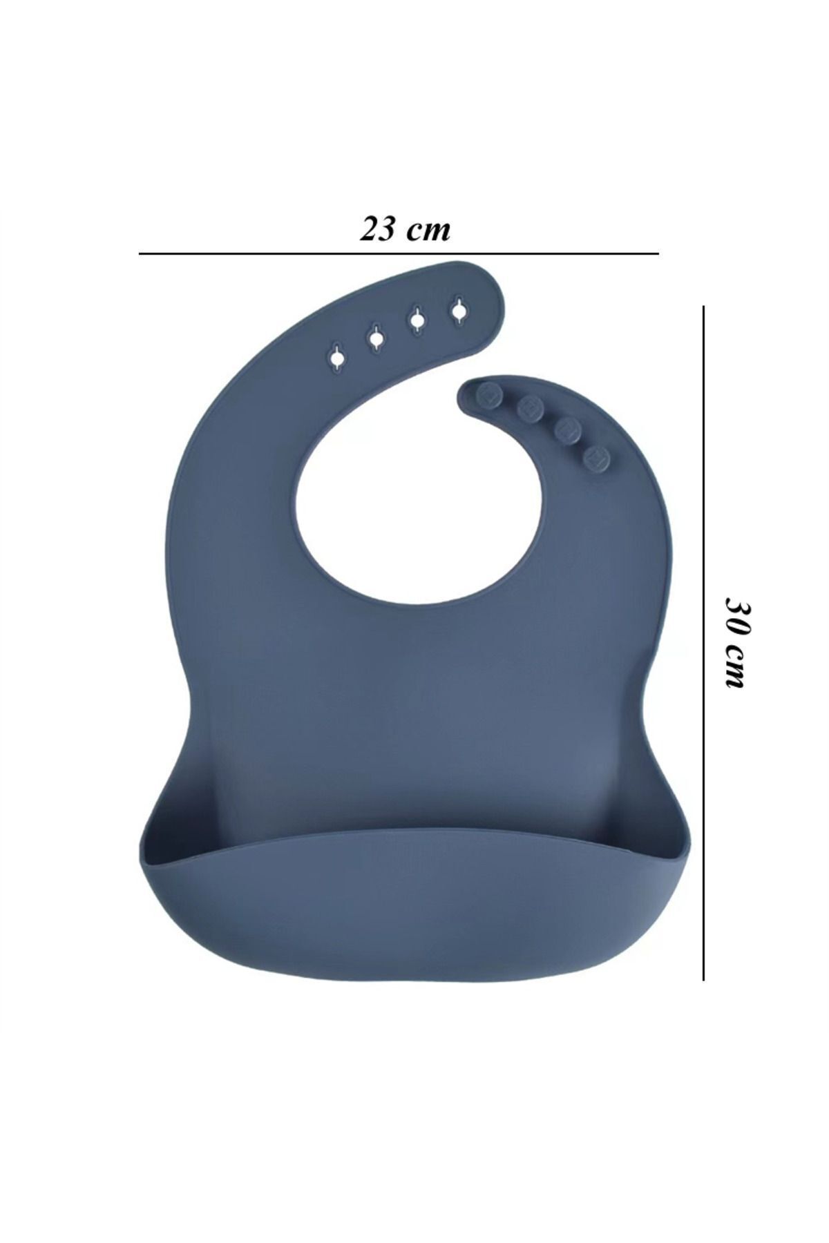 jojobebek-Silicone Feeding Set Silicone Vacuum Lid Baby Bowl, Apron, Fork-Spoon / Navy Blue 5