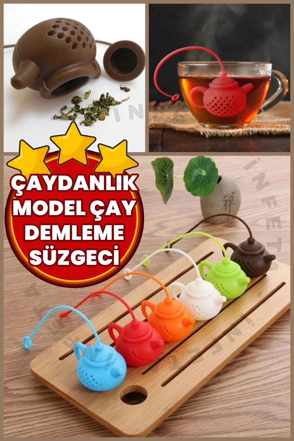 İnfeta Mini Çaydanlık Tasarımlı Çay Demleme Süzgeci
