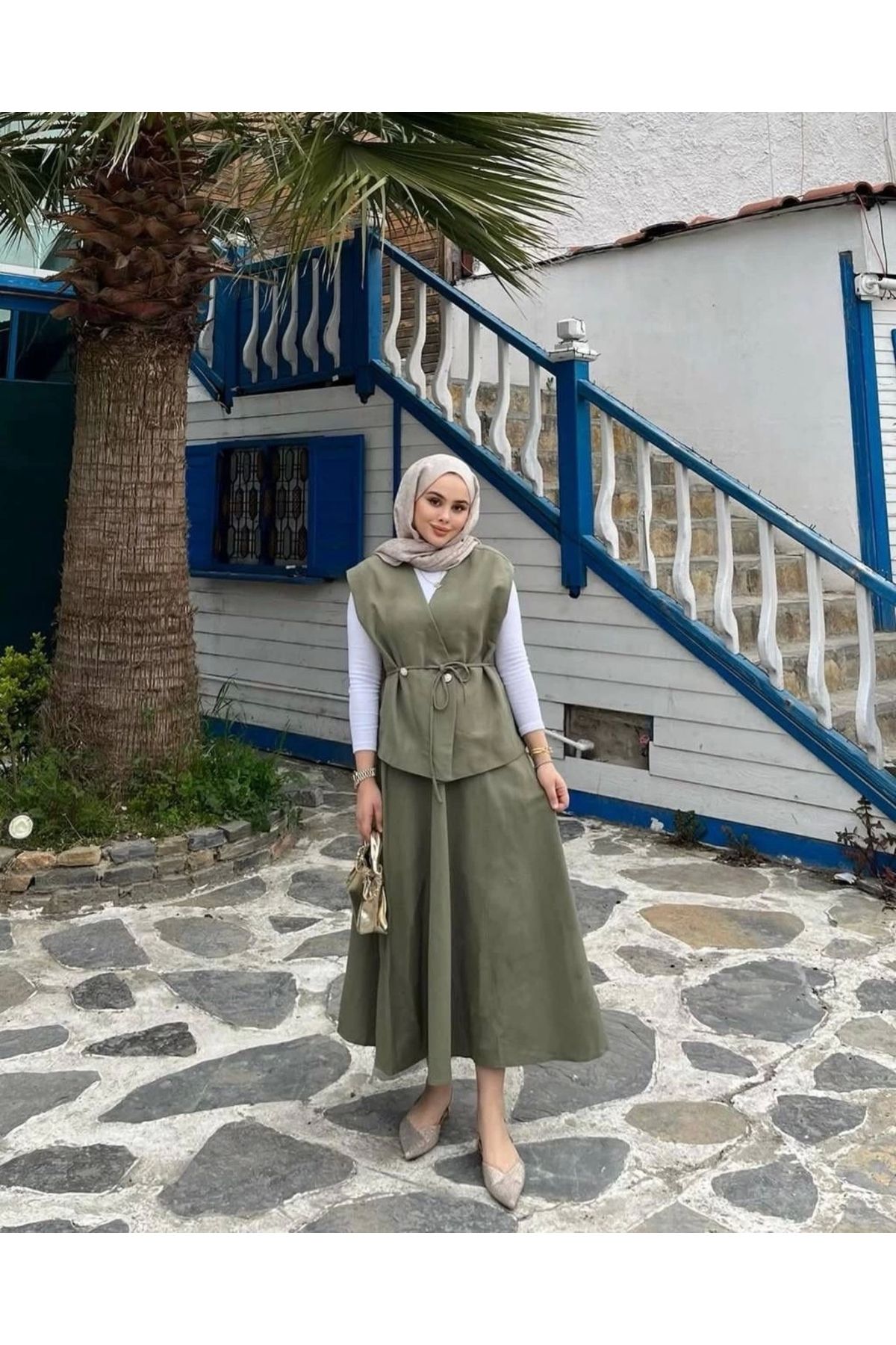 DEFNECE BUTİK Yelekli Etekli Takım