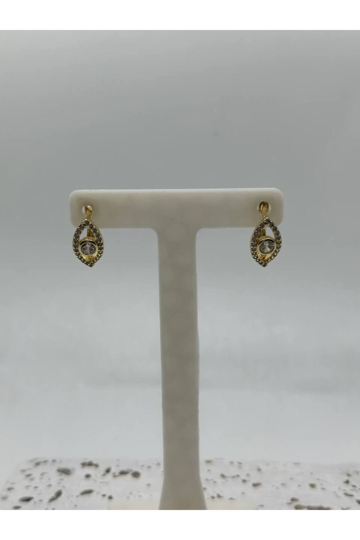 lysiaaccessory Zirkon Taşlı Göz Şekilli Küpe