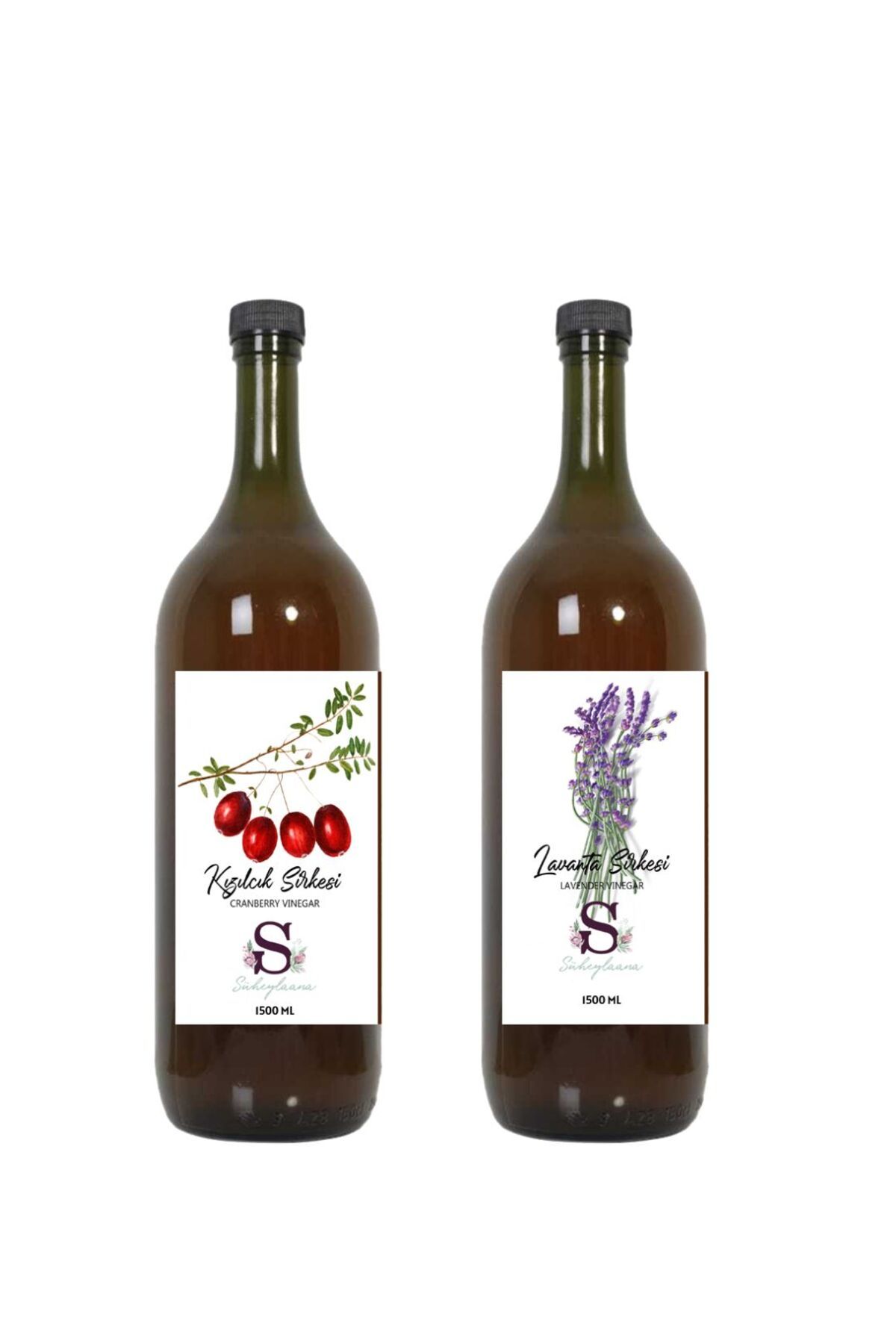 Süheylaana Doğal Kızılcık Sirkesi 1500 Ml - Doğal Lavanta Sirkesi 1500 Ml
