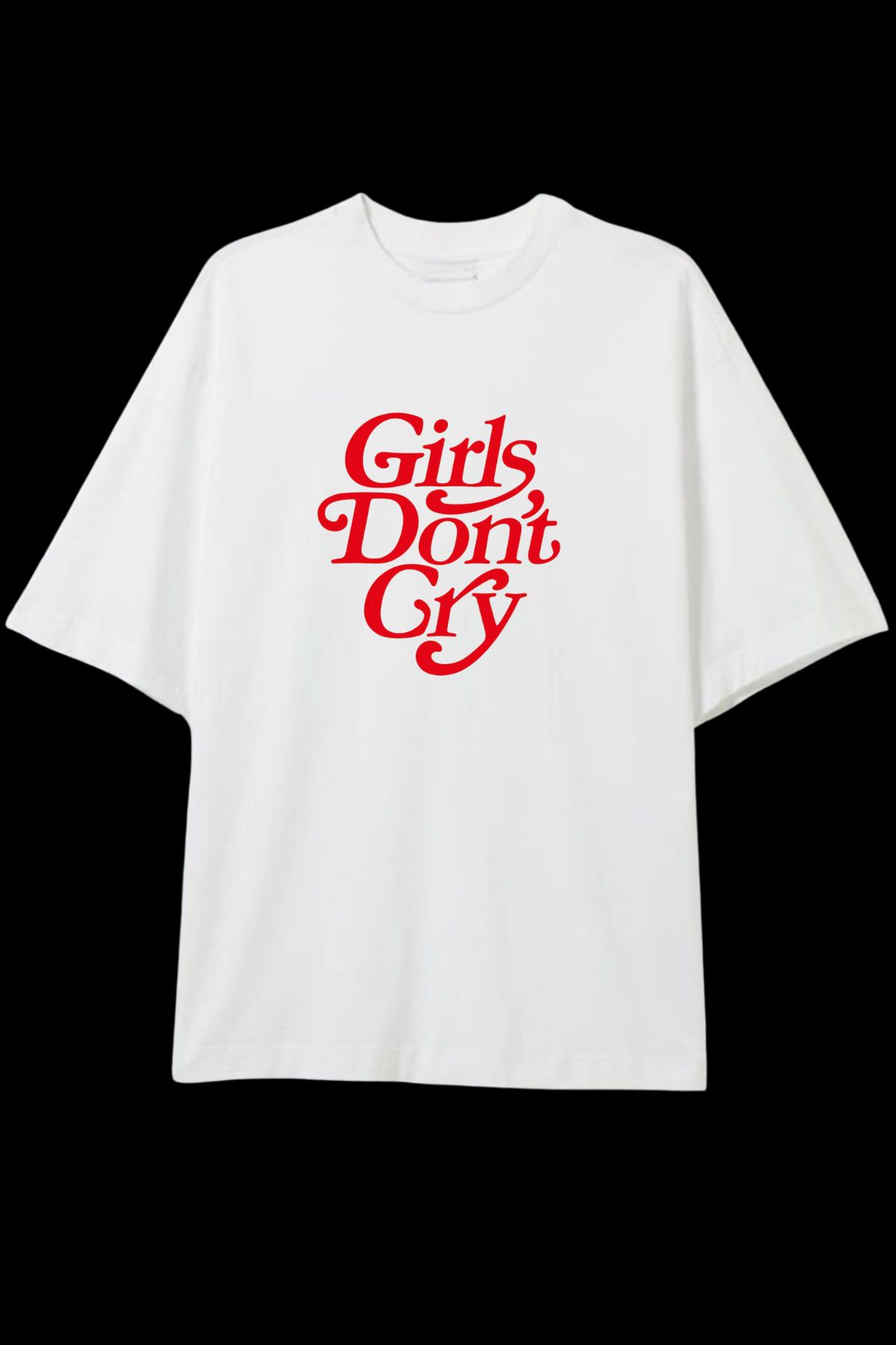 Dupe Design Girls Don't Cry Baskılı Oversize T-shirt