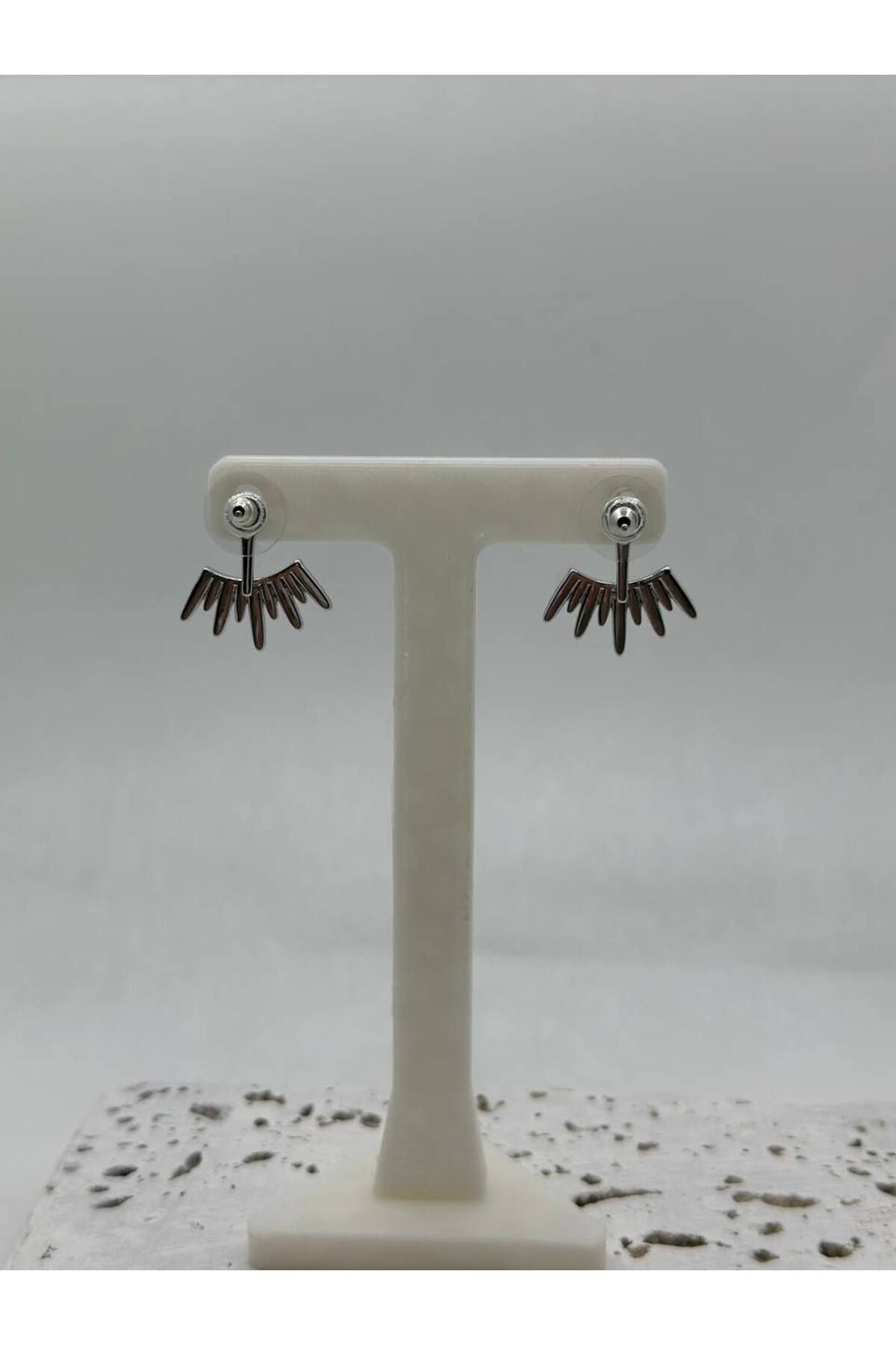 lysiaaccessory Zirkon Taşlı Pinterest Model Silver Küpe