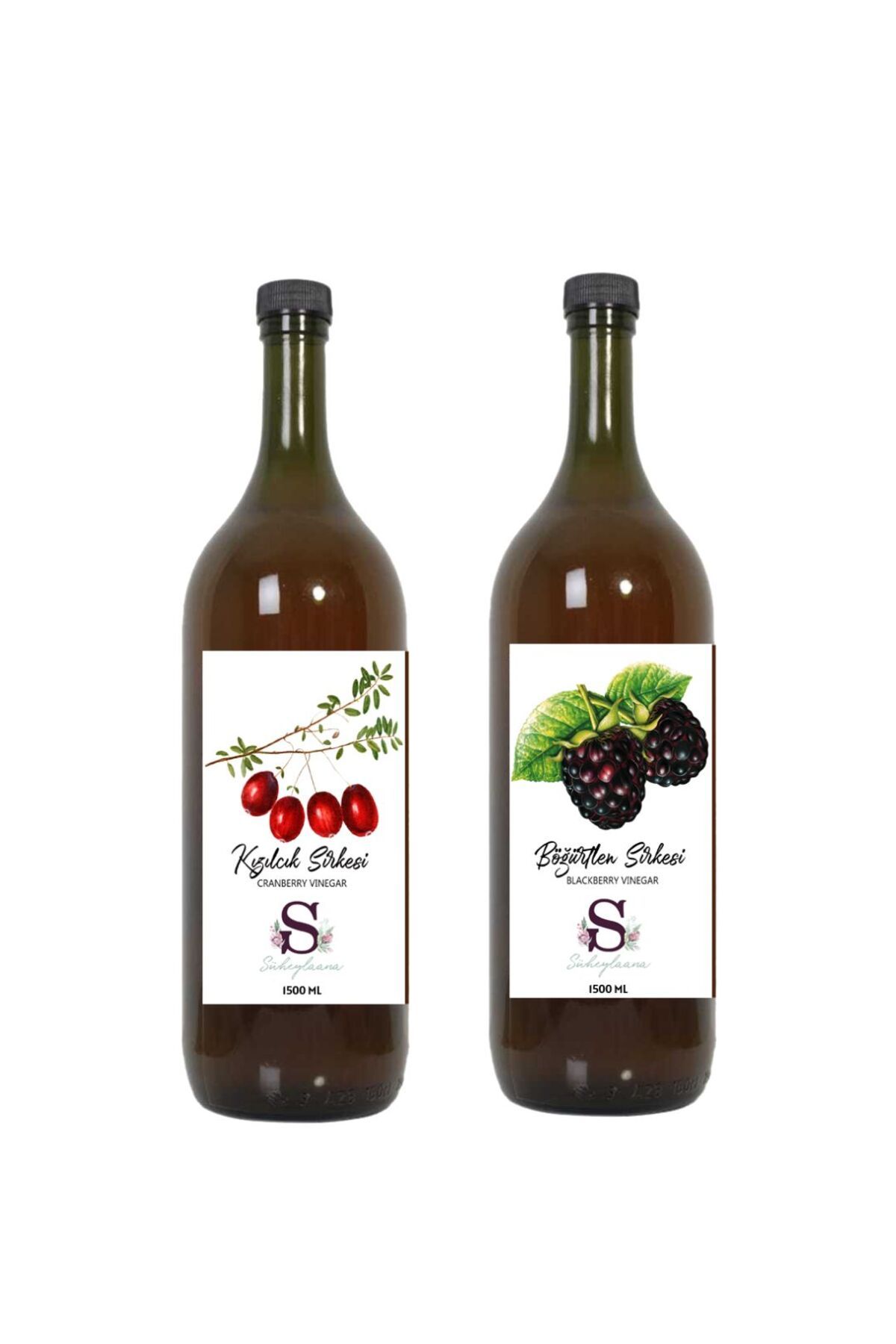 Süheylaana Doğal Kızılcık Sirkesi 1500 Ml - Doğal Böğürtlen Sirkesi 1500 Ml