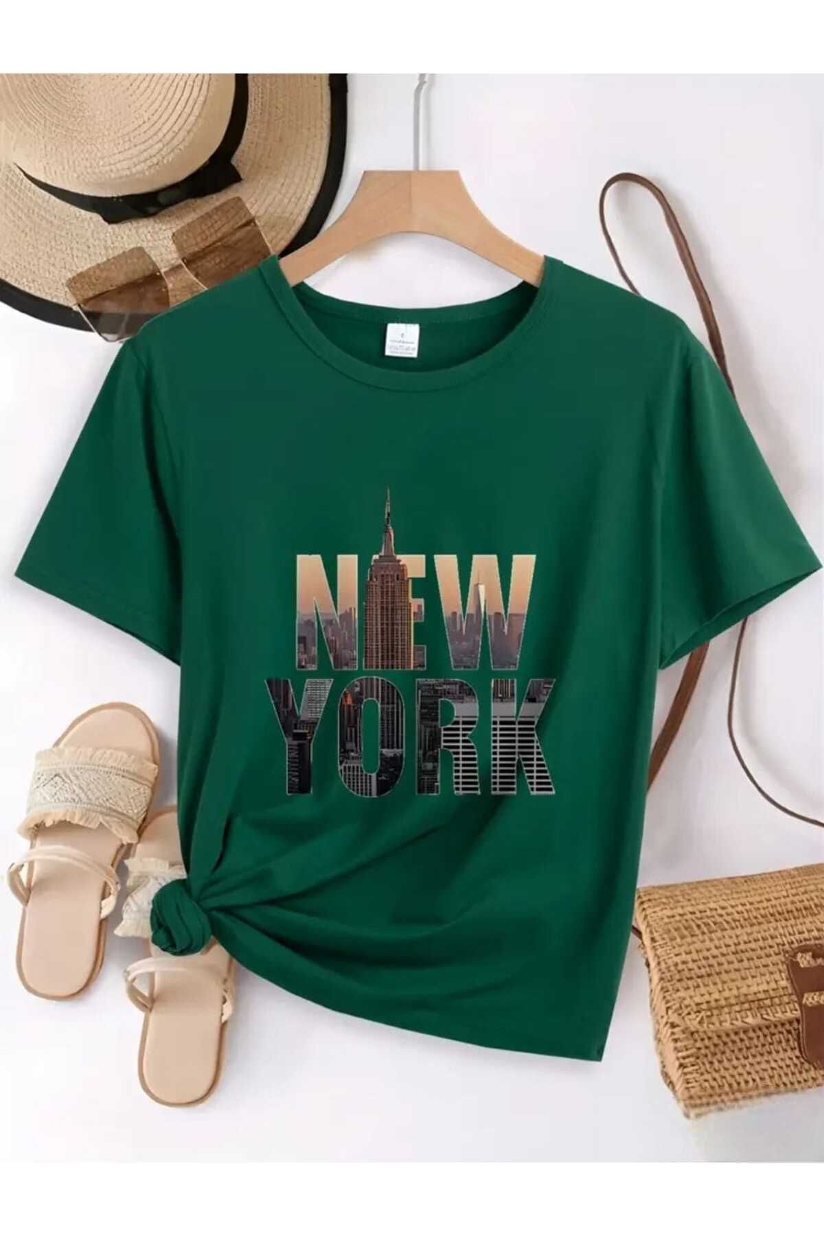 TekTarzz Unisex NEW YORK Baskı Tasarımlı Tshirt