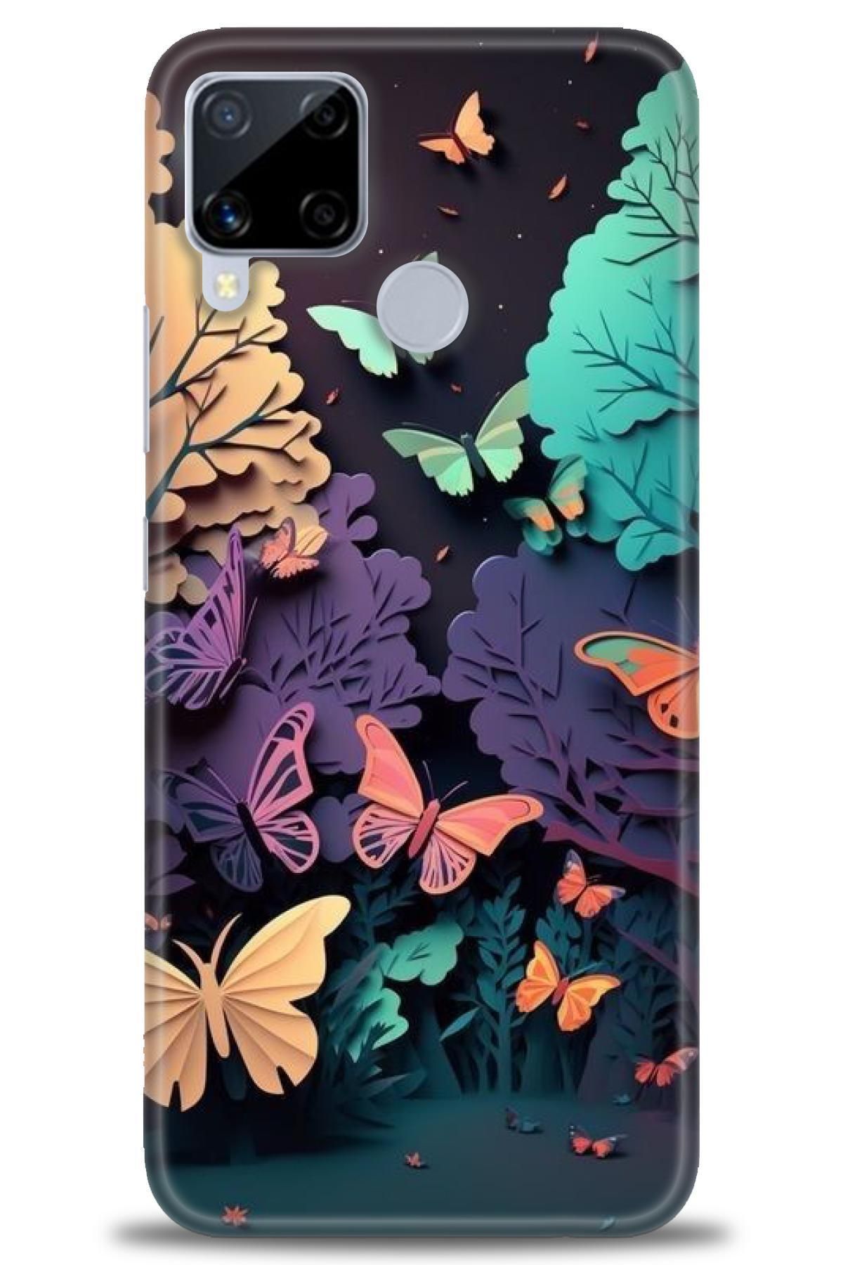 realme C15 İle Uyumlu HD Baskılı Desenli Silikon Kılıf - 522