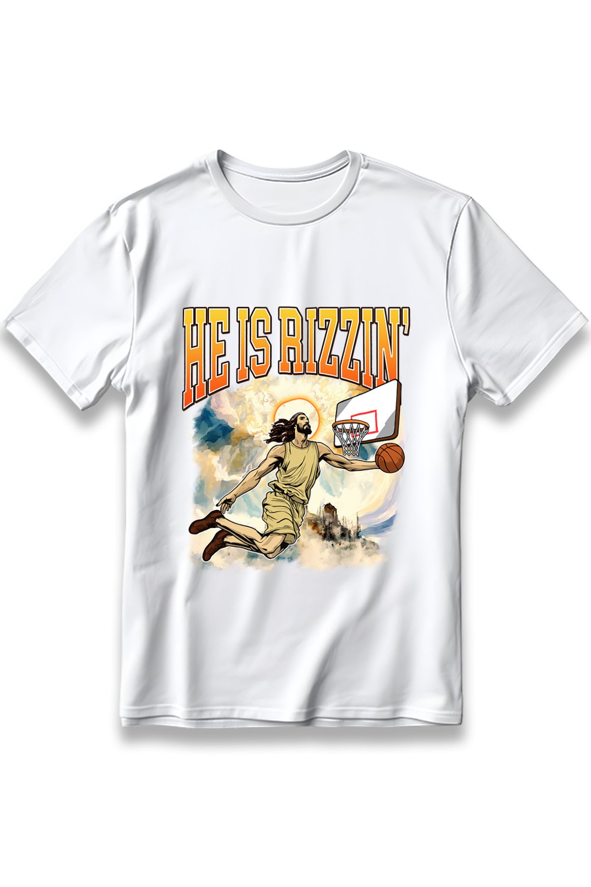 EZG Business HE IS RIZZIN Model T-Shirt Unisex %100 Cotton Pamuk Rahat Regular Model Baskı Tişört