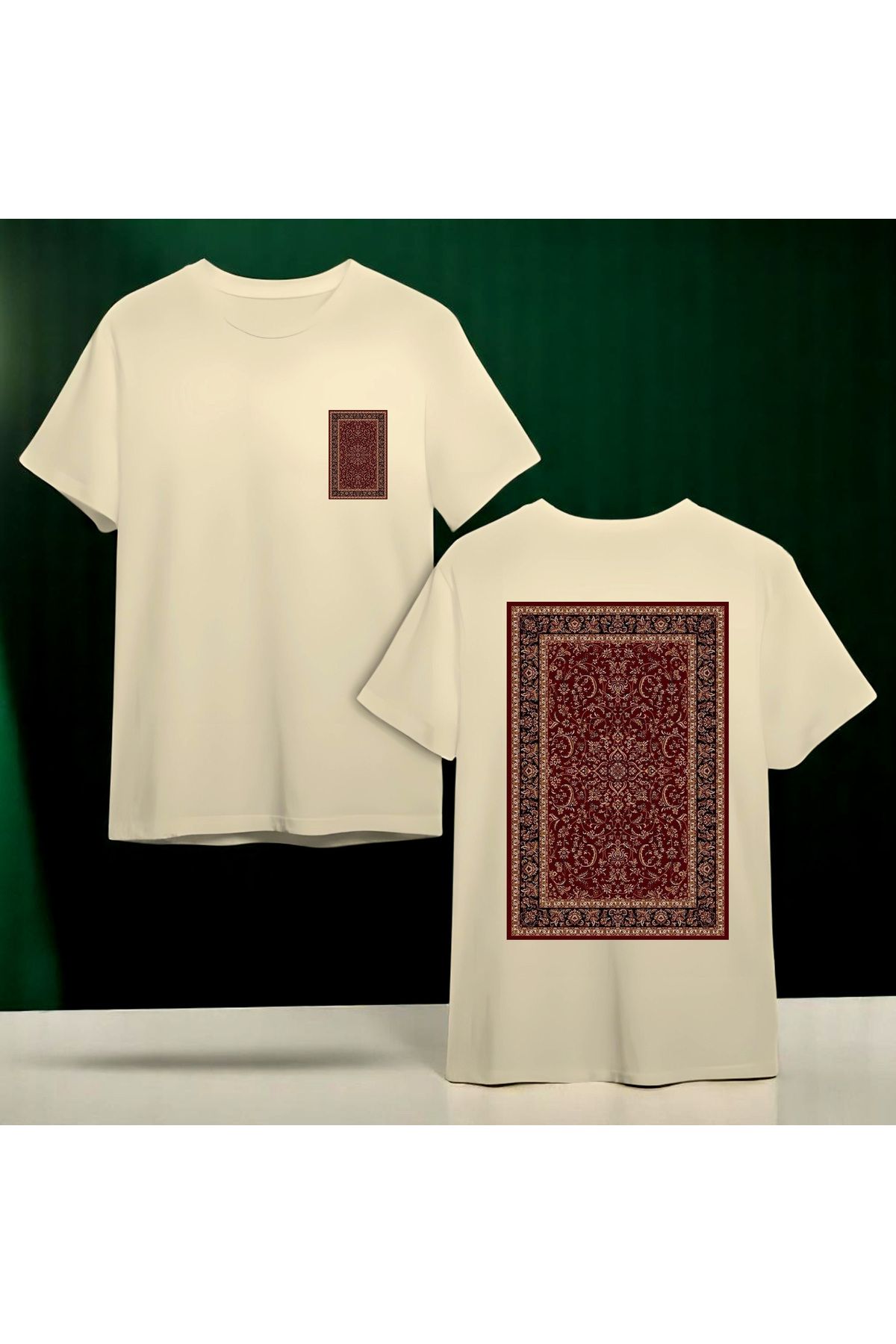 PRİNT ON "Baskılı Tişört Unisex %100 Pamuk Otantik Desen Etnik Desen Rahat Kalıp